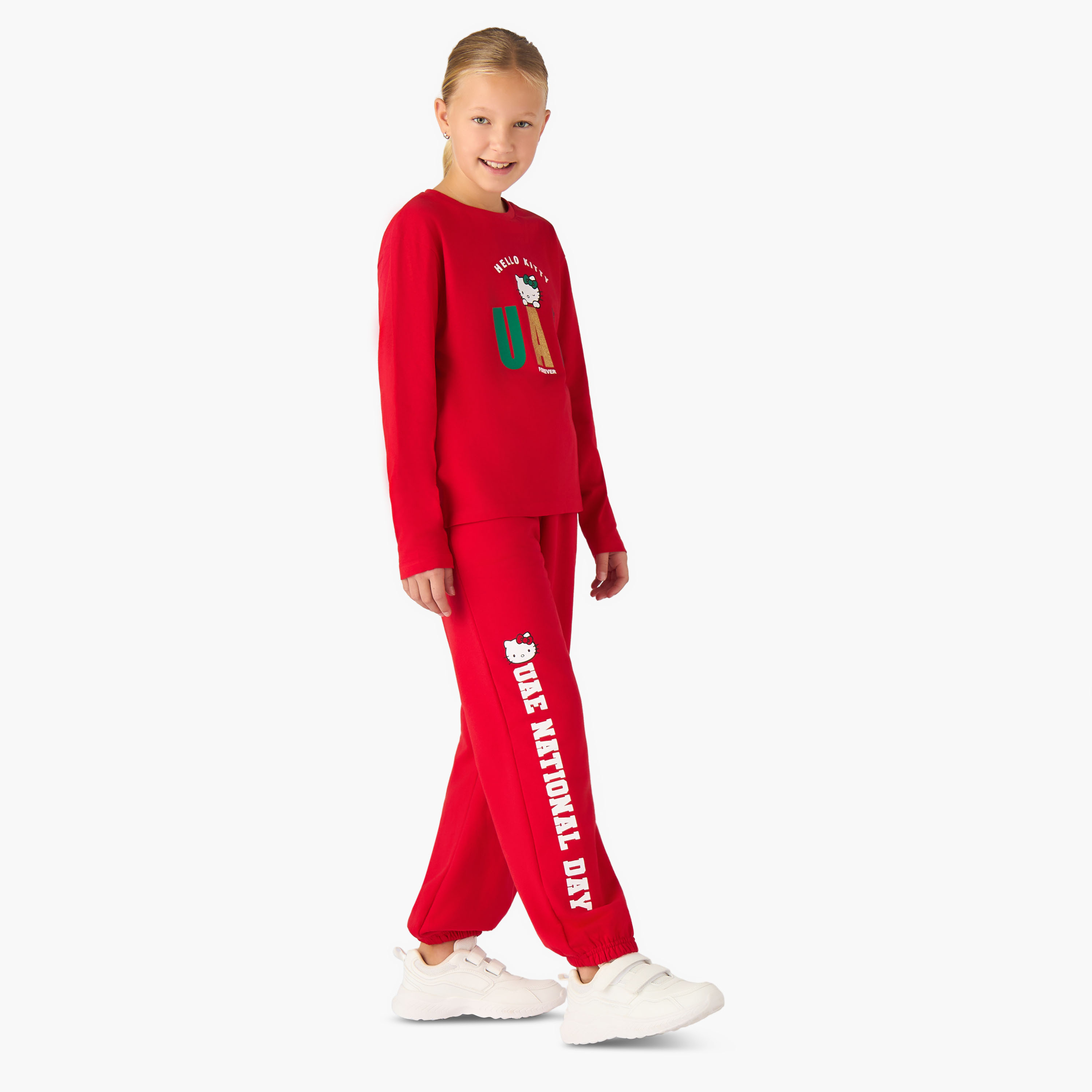 تيشيرت بناتي قطن بأكمام طويلة ورقبة ضيقة وطبعات من سانريو-girls-clothing-tshirts-image-2