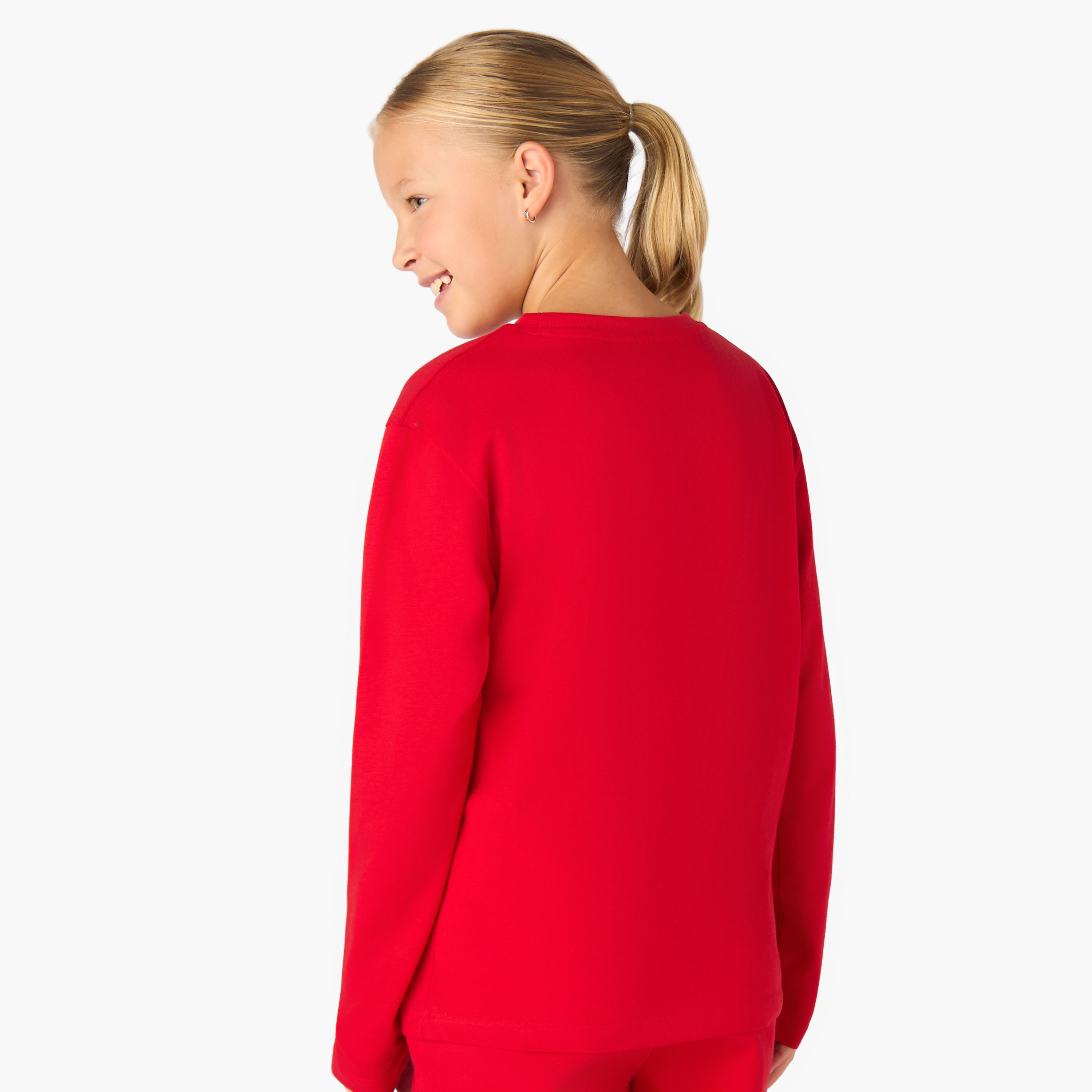 تيشيرت بناتي قطن بأكمام طويلة ورقبة ضيقة وطبعات من سانريو-girls-clothing-tshirts-image-3