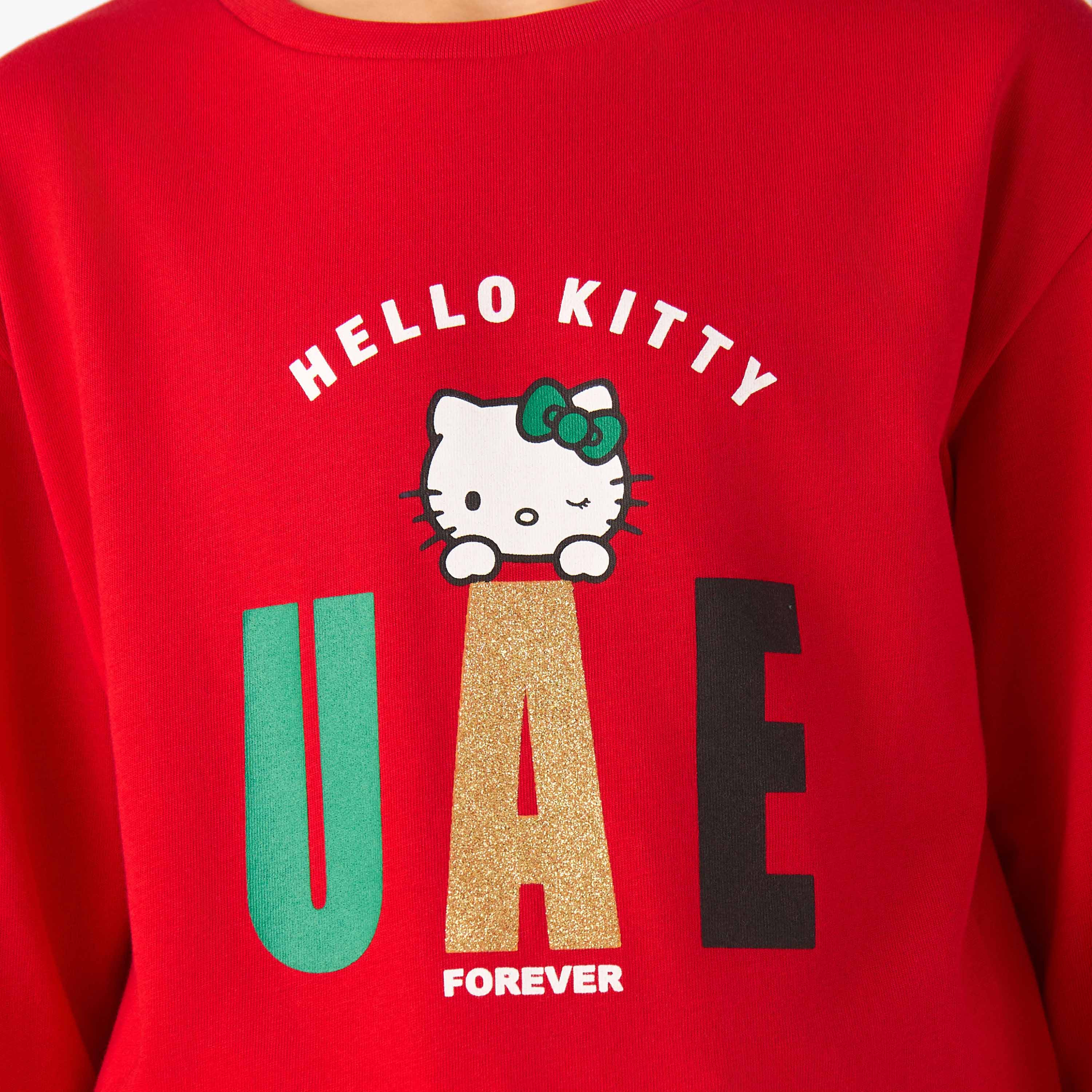 تيشيرت بناتي قطن بأكمام طويلة ورقبة ضيقة وطبعات من سانريو-girls-clothing-tshirts-image-5