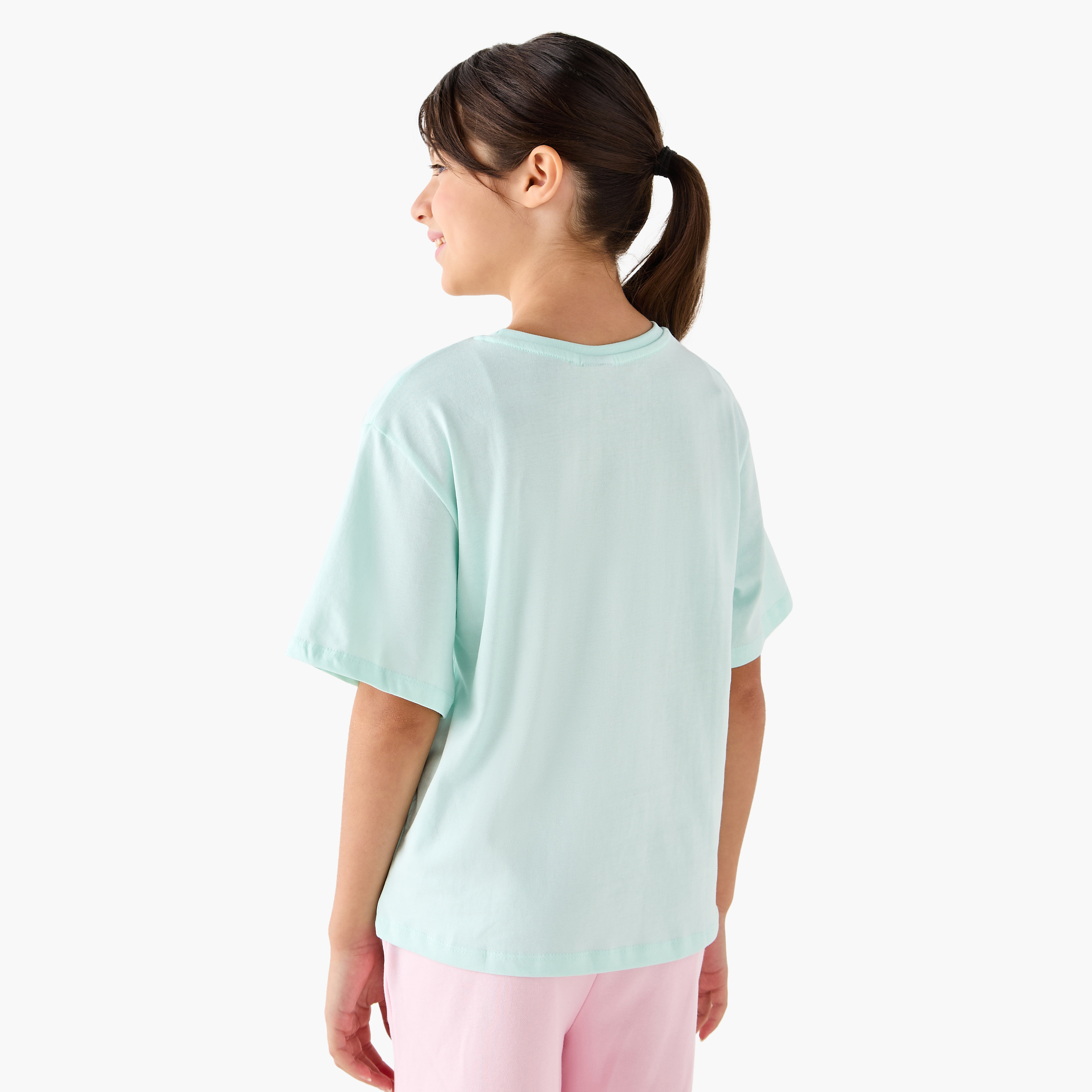 Sanrio Cinnamoroll Print T-Shirt with Short Sleeves-girls-clothing-tshirts-image-3