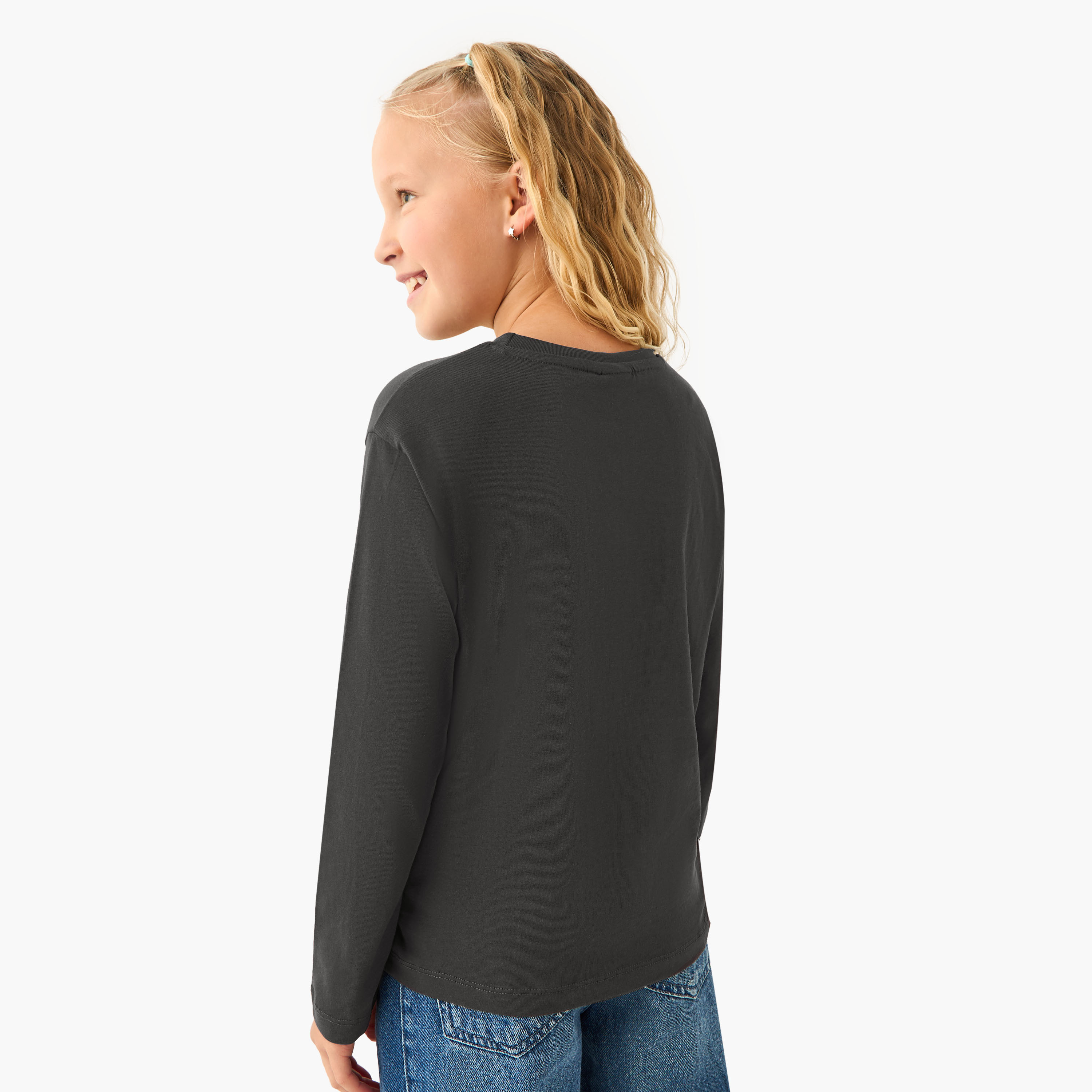 Sanrio Girls Crew Neck T-shirt with Hello Kitty and Friends Print - Cotton - Long Sleeves-girls-clothing-tshirts-image-3