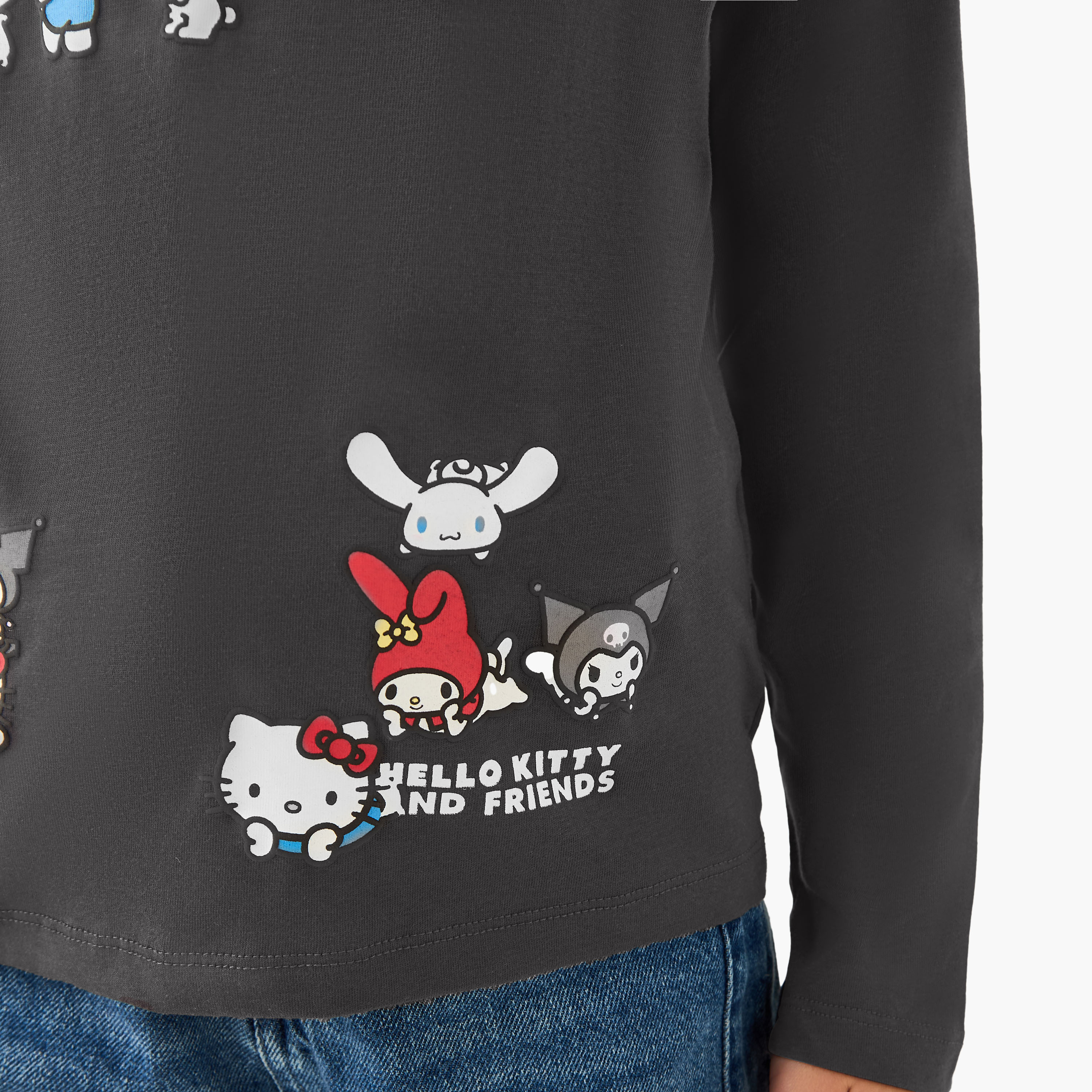 Sanrio Girls Crew Neck T-shirt with Hello Kitty and Friends Print - Cotton - Long Sleeves-girls-clothing-tshirts-image-4