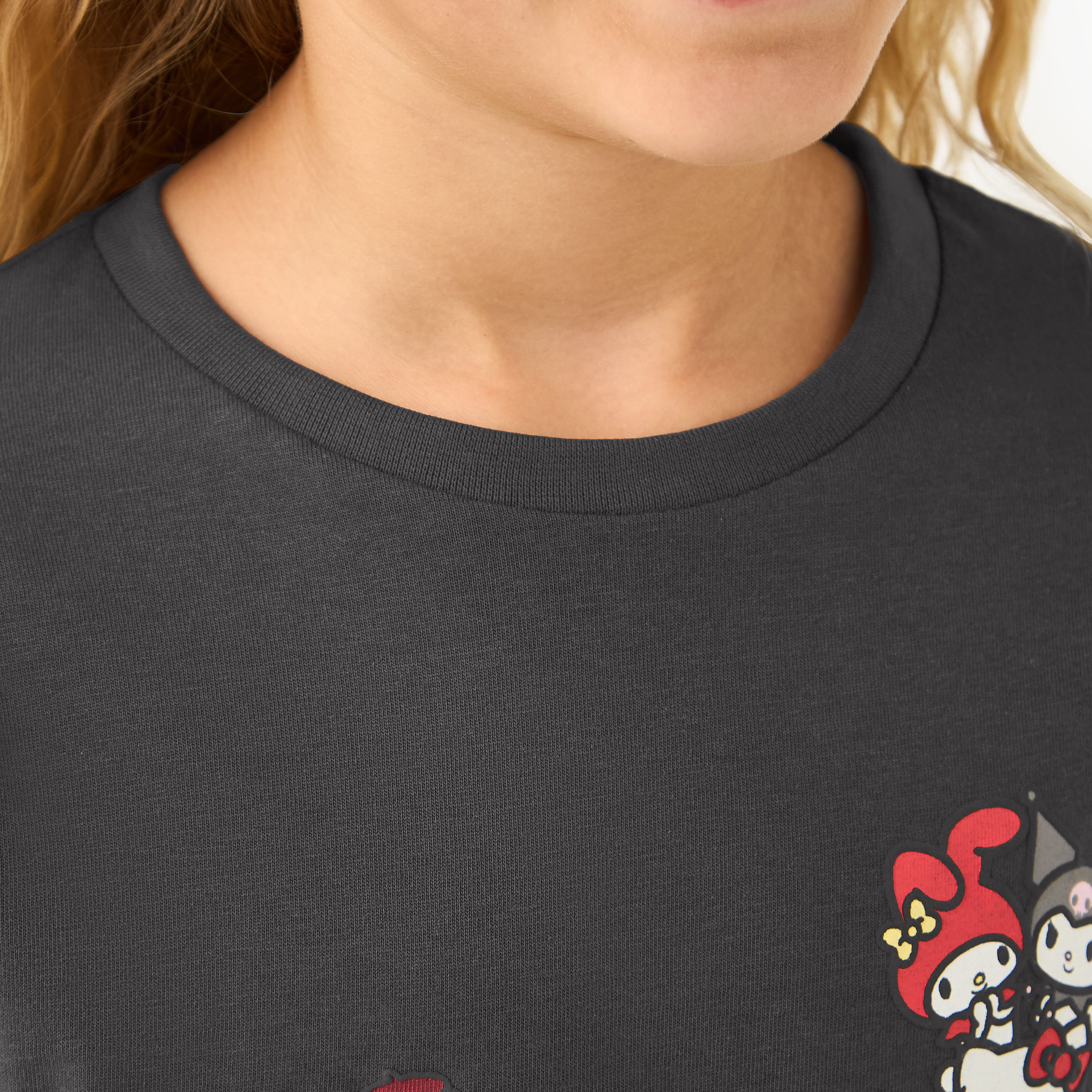 Sanrio Girls Crew Neck T-shirt with Hello Kitty and Friends Print - Cotton - Long Sleeves-girls-clothing-tshirts-image-5