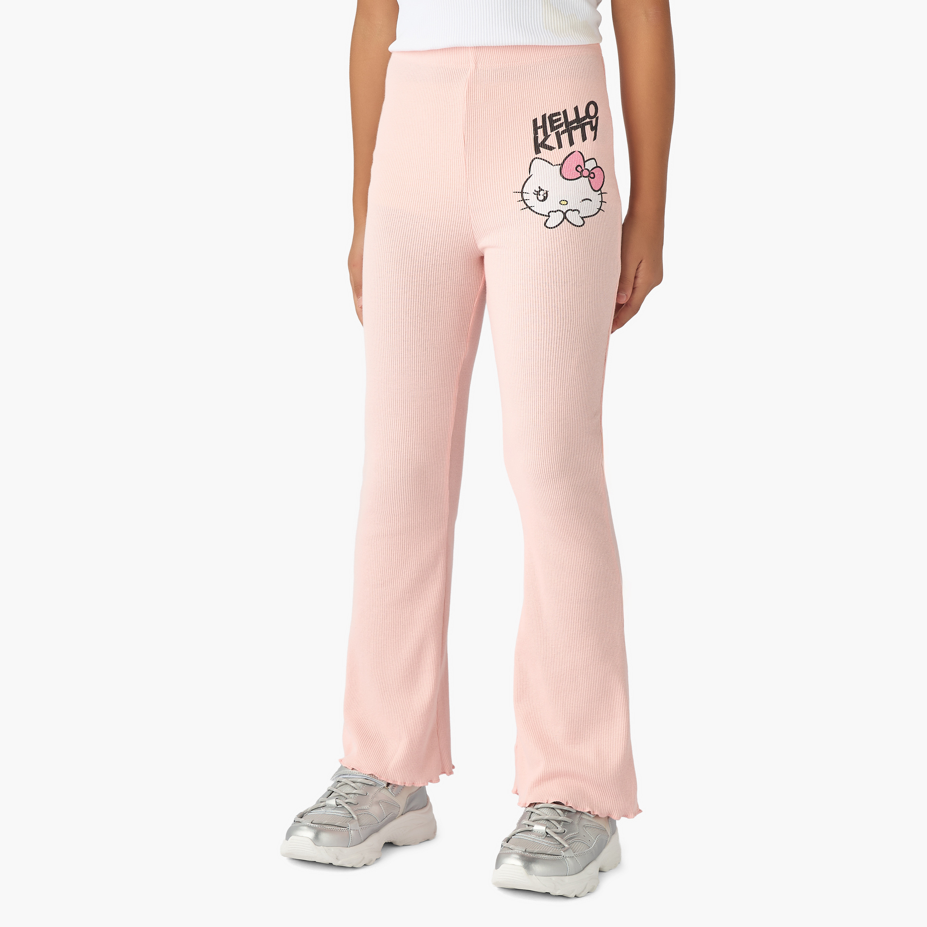 Sanrio Hello Kitty Print Flared Leggings-girls-clothing-bottoms-leggings-image-1