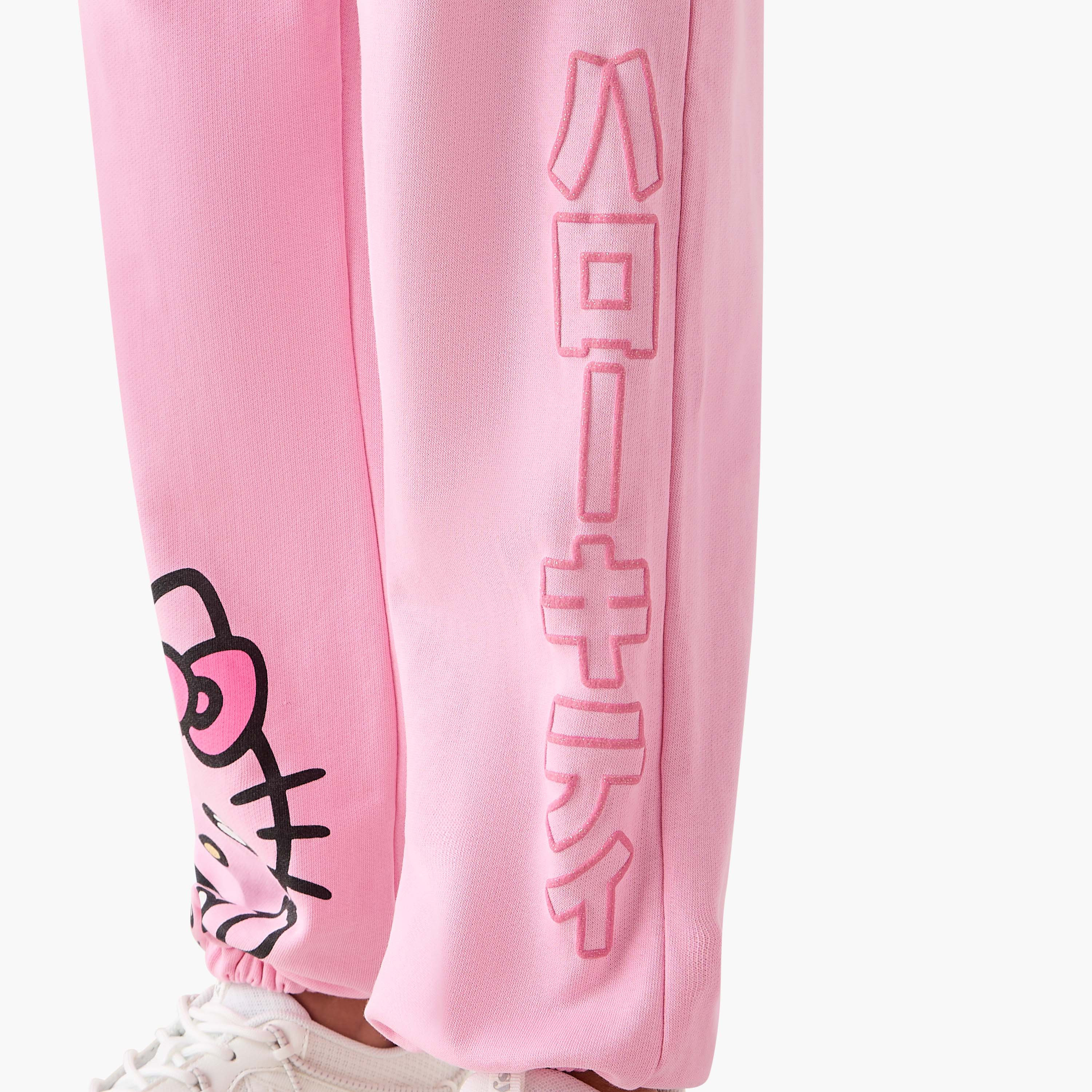 Sanrio Hello Kitty Print Joggers with Drawstring Closure and Pockets-girls-clothing-bottoms-joggersandtrackpants-image-6