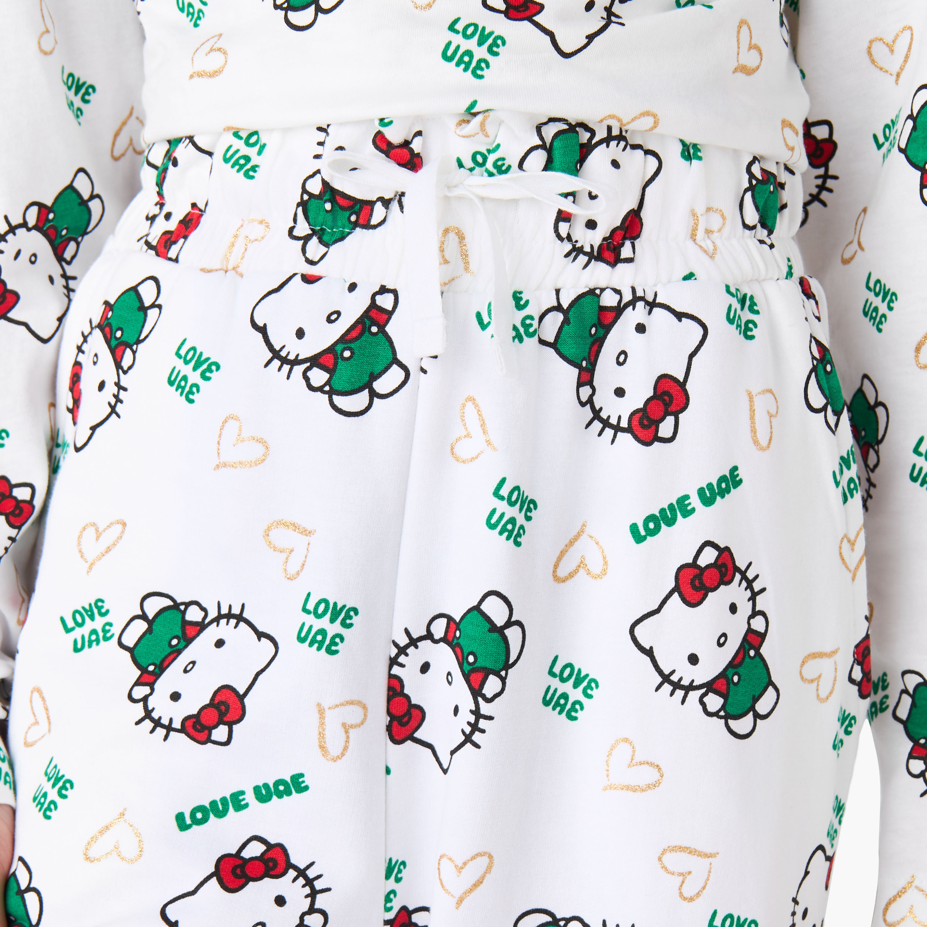 Sanrio Girls Joggers with UAE National Day Print - Cotton - Drawstring Waist-girls-clothing-bottoms-joggersandtrackpants-image-5