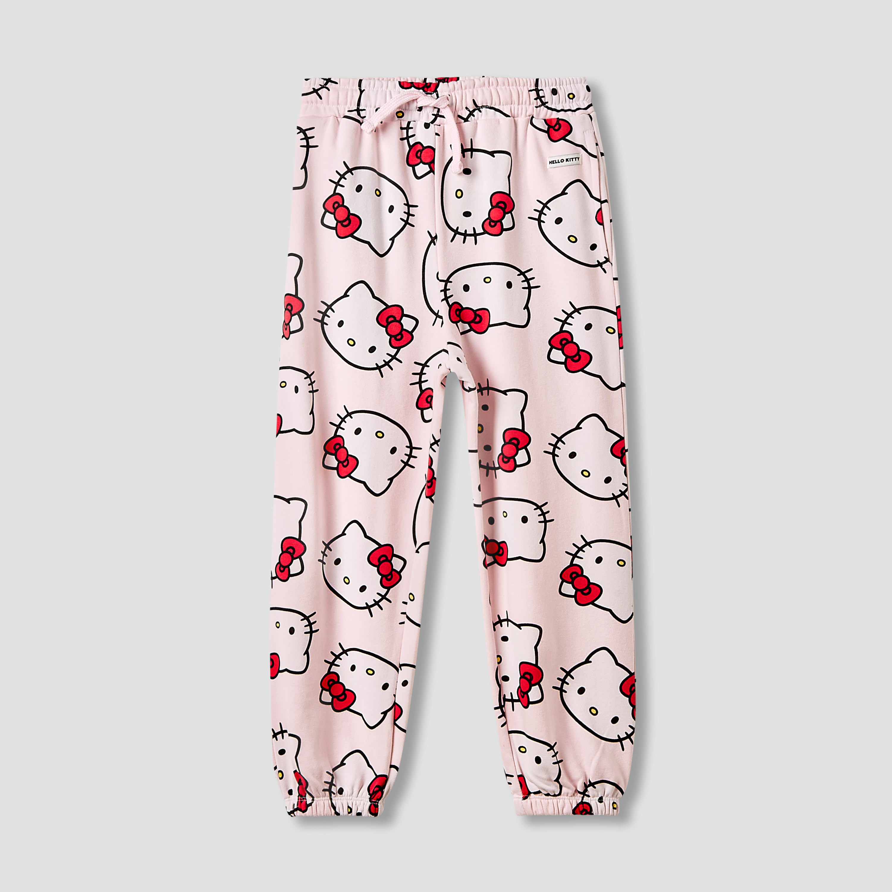 Sanrio Girls Joggers with Hello Kitty Print - Cotton - Drawstring Waist-girls-clothing-bottoms-joggersandtrackpants-image-1