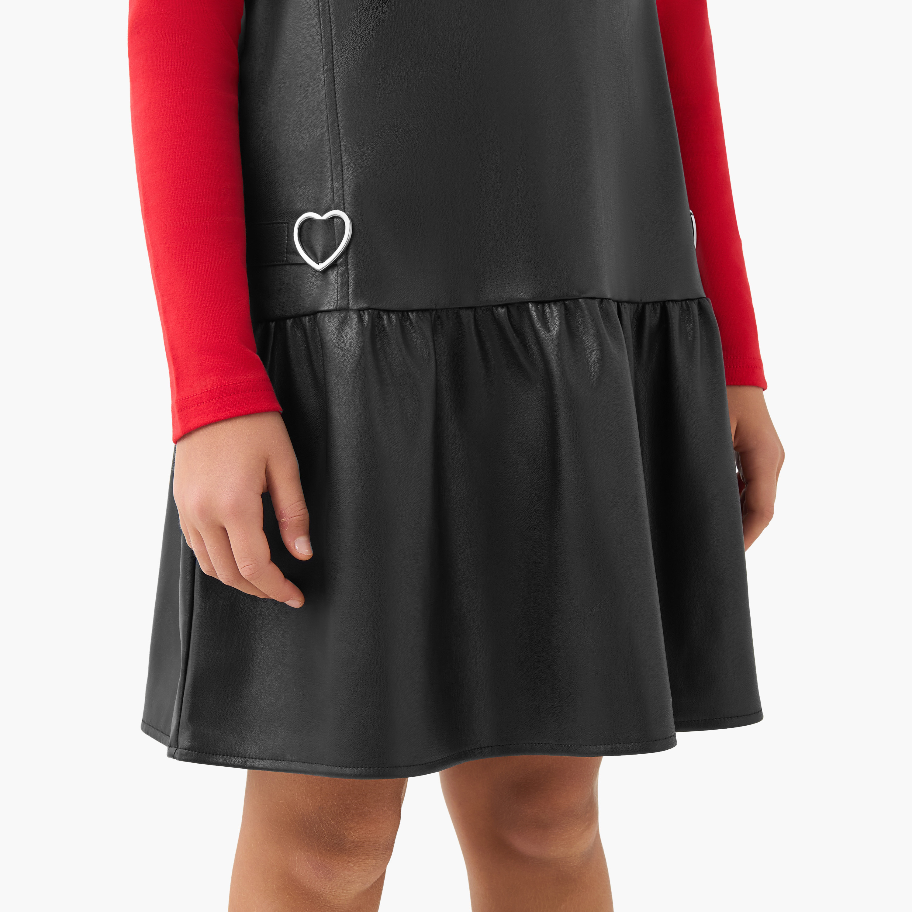 Sanrio High Neck Long Sleeves T-shirt and Drop Waist Dress Set with Hello Kitty Print-girls-clothing-dressesandjumpsuits-image-5