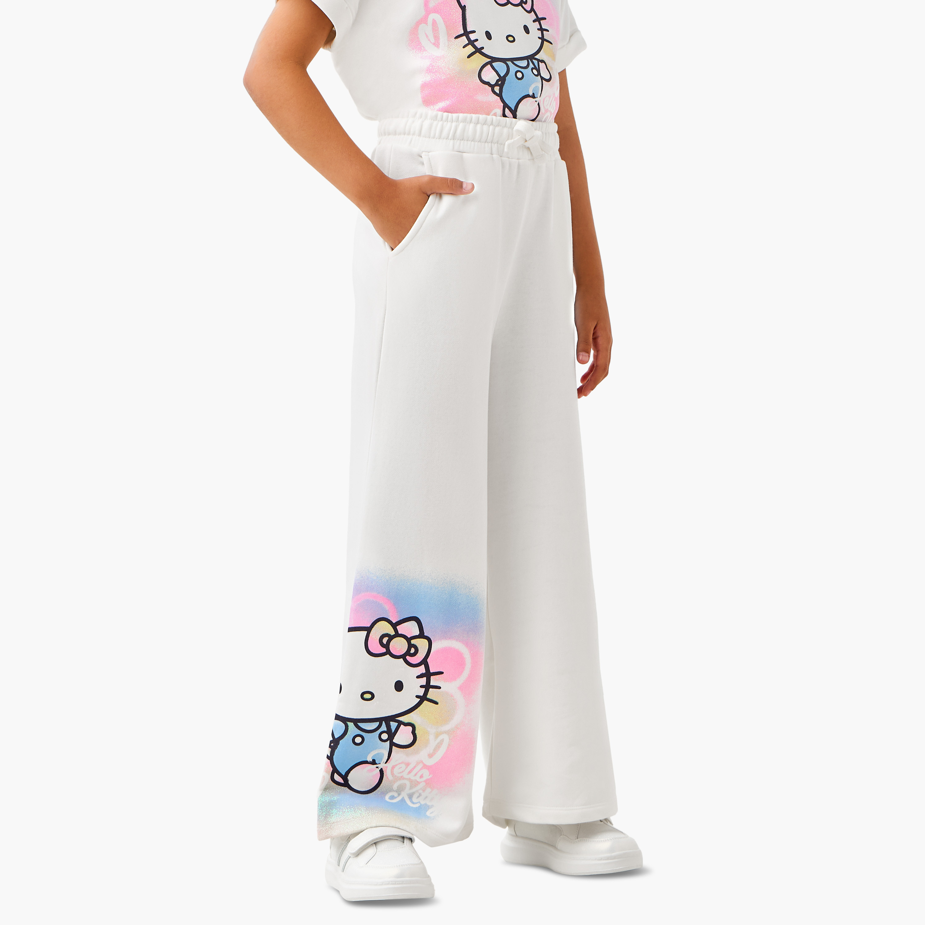 Sanrio Hello Kitty Print T-shirt and Pants Set-girls-clothing-setsandcoords-image-3