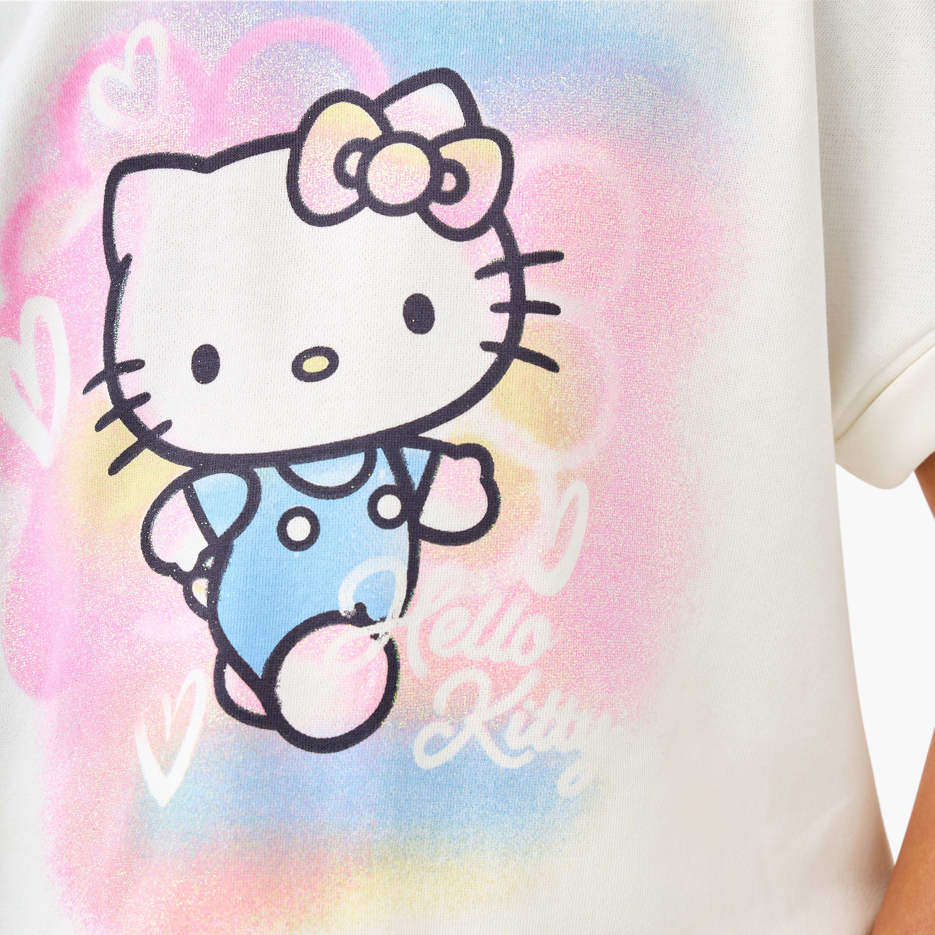 Sanrio Hello Kitty Print T-shirt and Pants Set-girls-clothing-setsandcoords-image-6