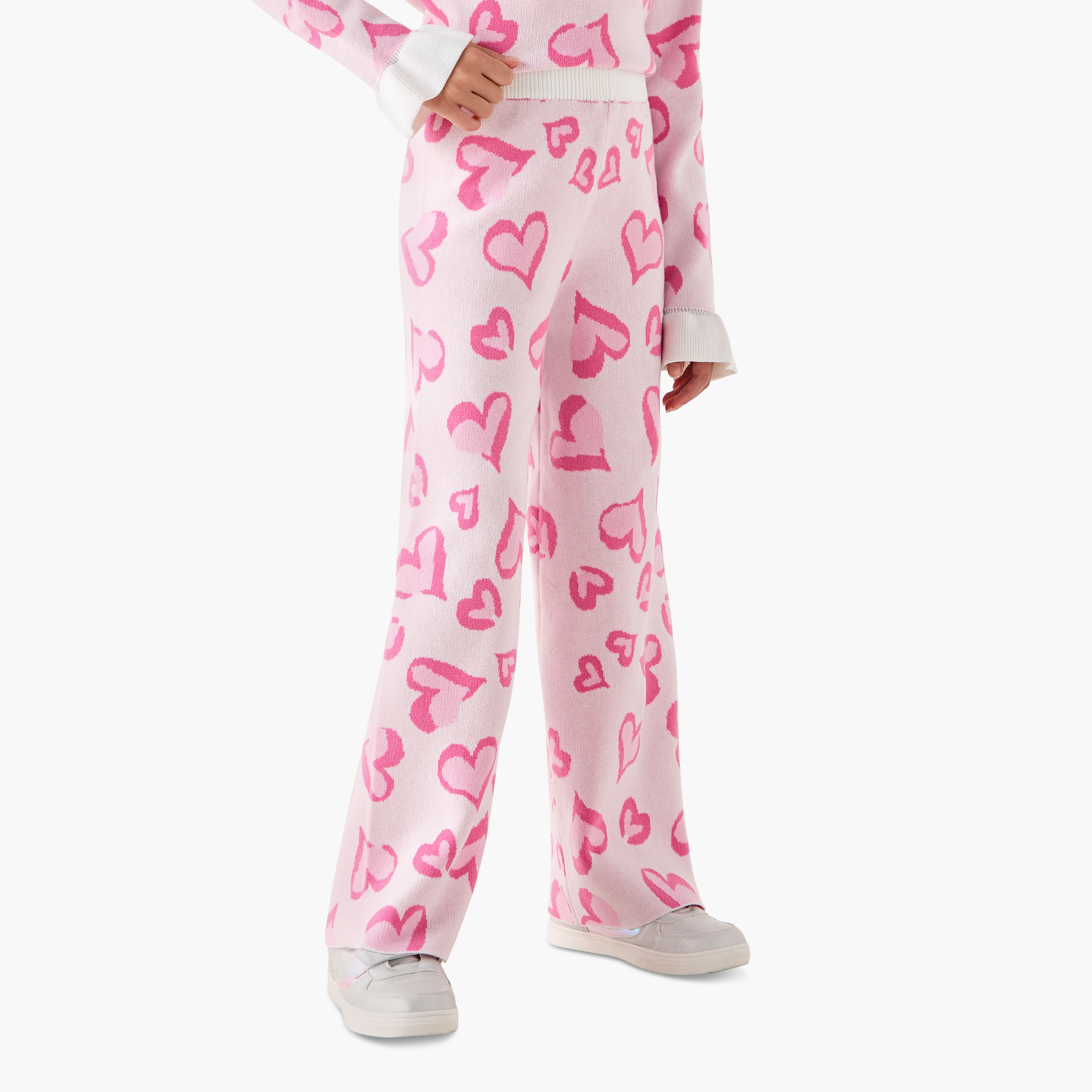 Hello Kitty Heart Print Top and Pants Set-girls-clothing-winterwear-setsandcoords-image-3