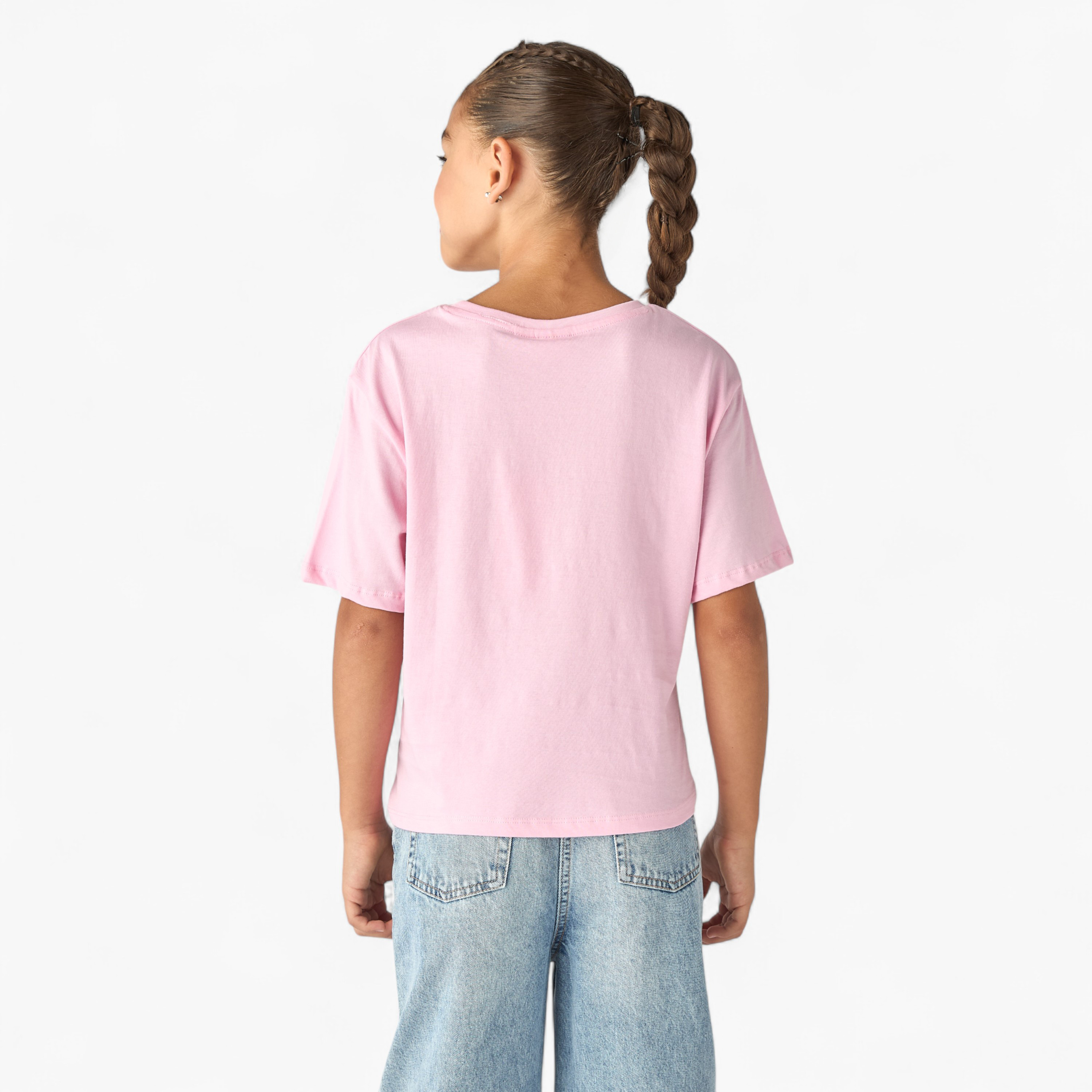 Barbie Graphic Print T-shirt with Short Sleeves-girls-clothing-tshirts-image-3