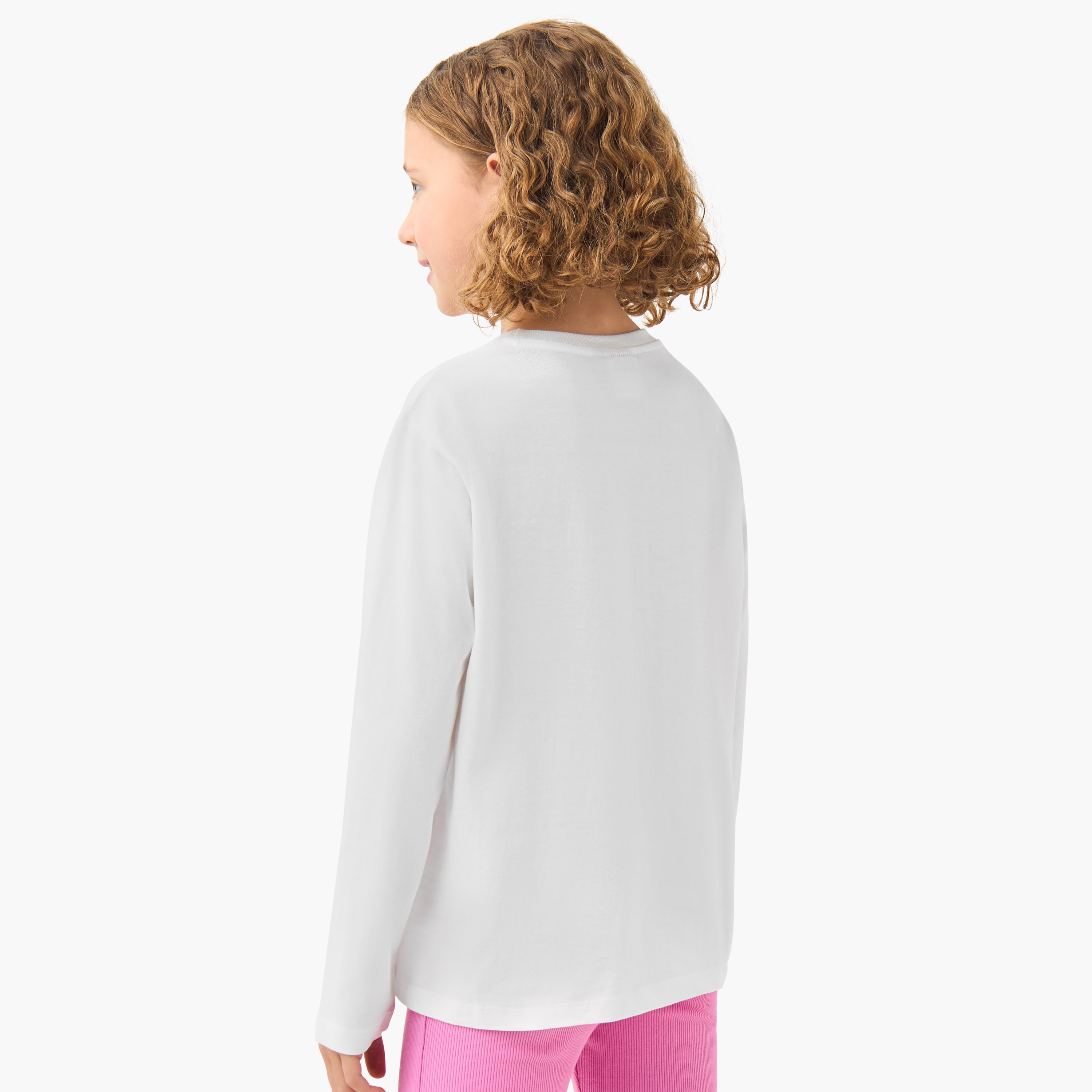Girls T-shirt with Sequin Detail Barbie Print - Cotton - Long Sleeves-girls-clothing-tshirts-image-3
