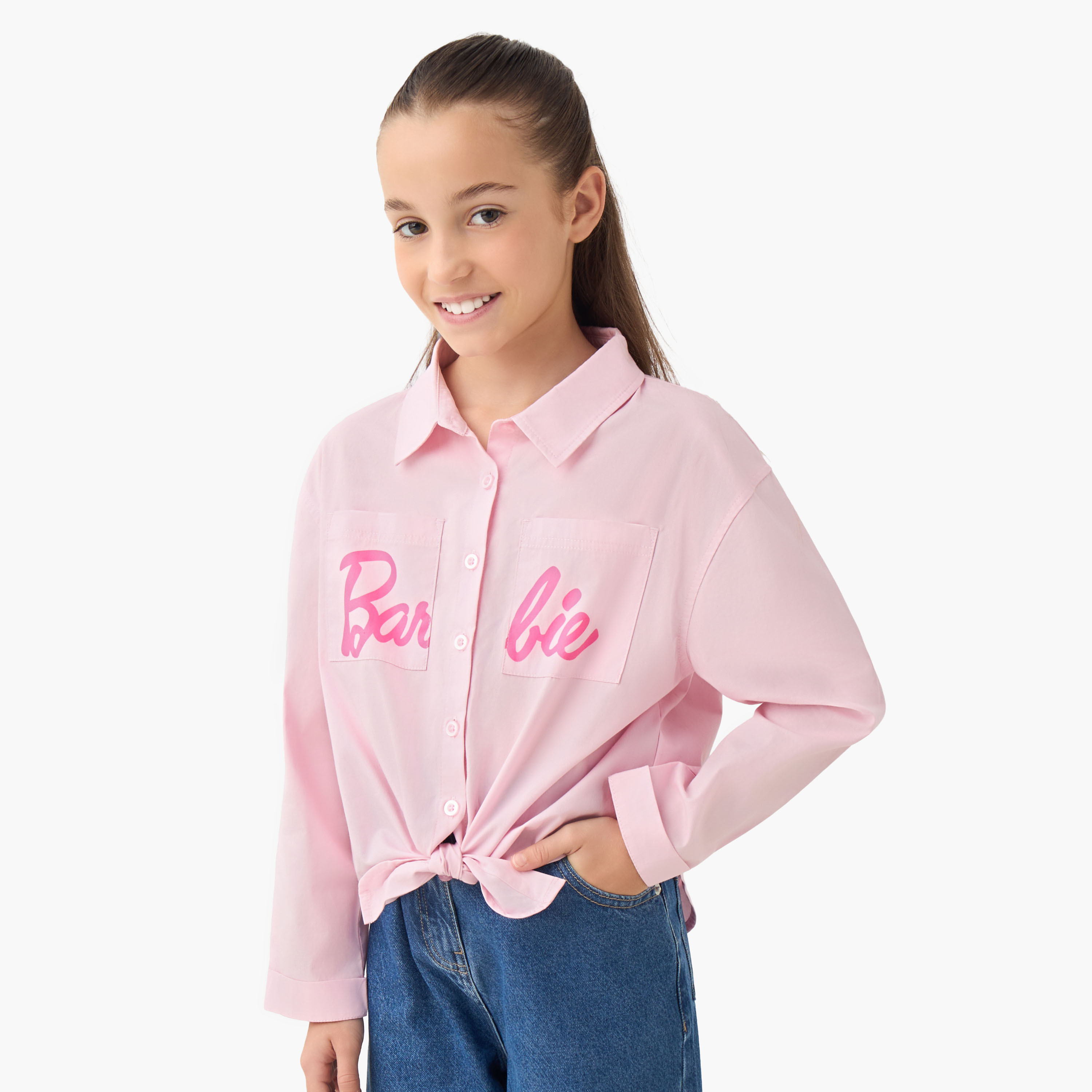 قميص بياقة وأكمام طويلة وطبعة باربي-girls-clothing-blousesandshirts-image-5
