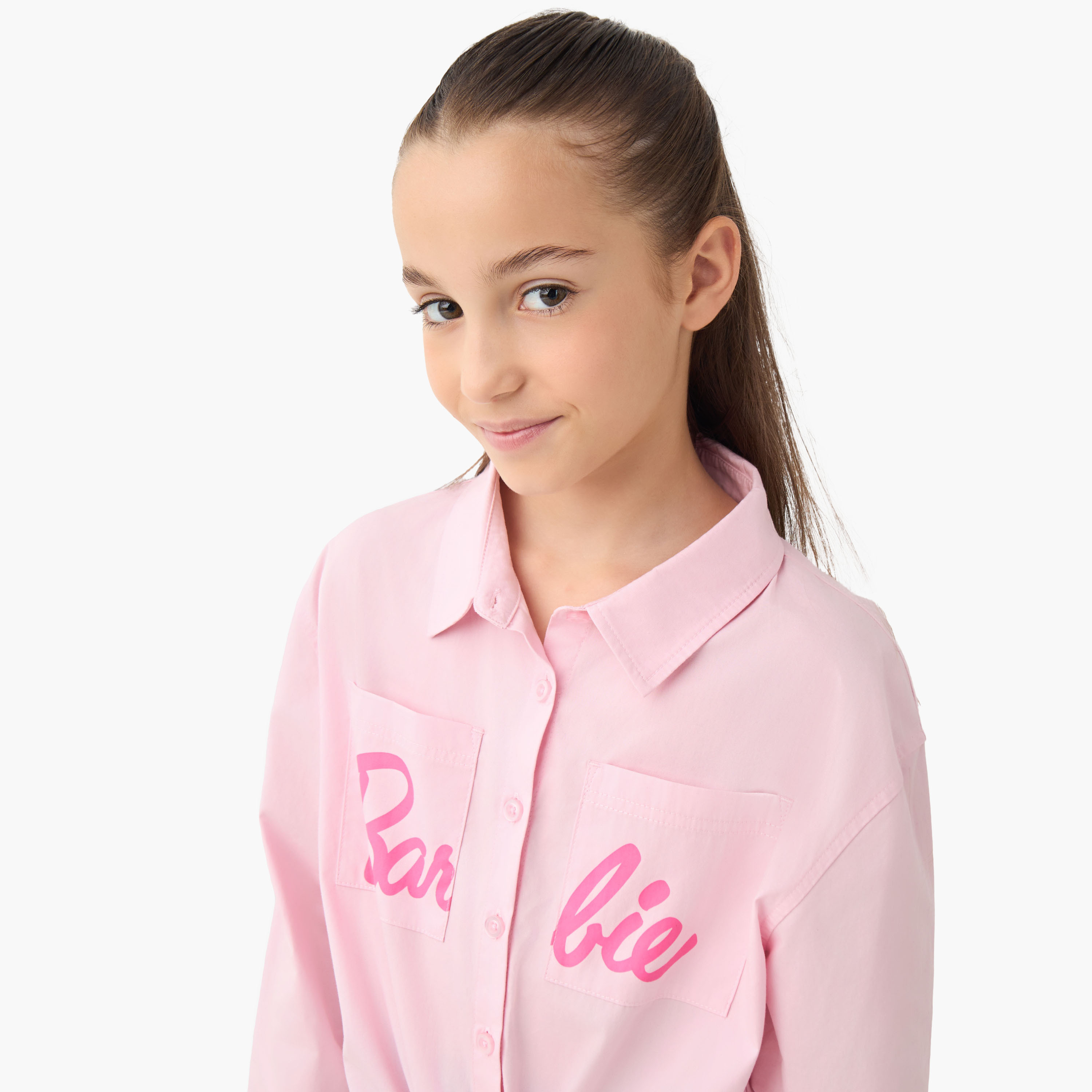 قميص بياقة وأكمام طويلة وطبعة باربي-girls-clothing-blousesandshirts-image-2
