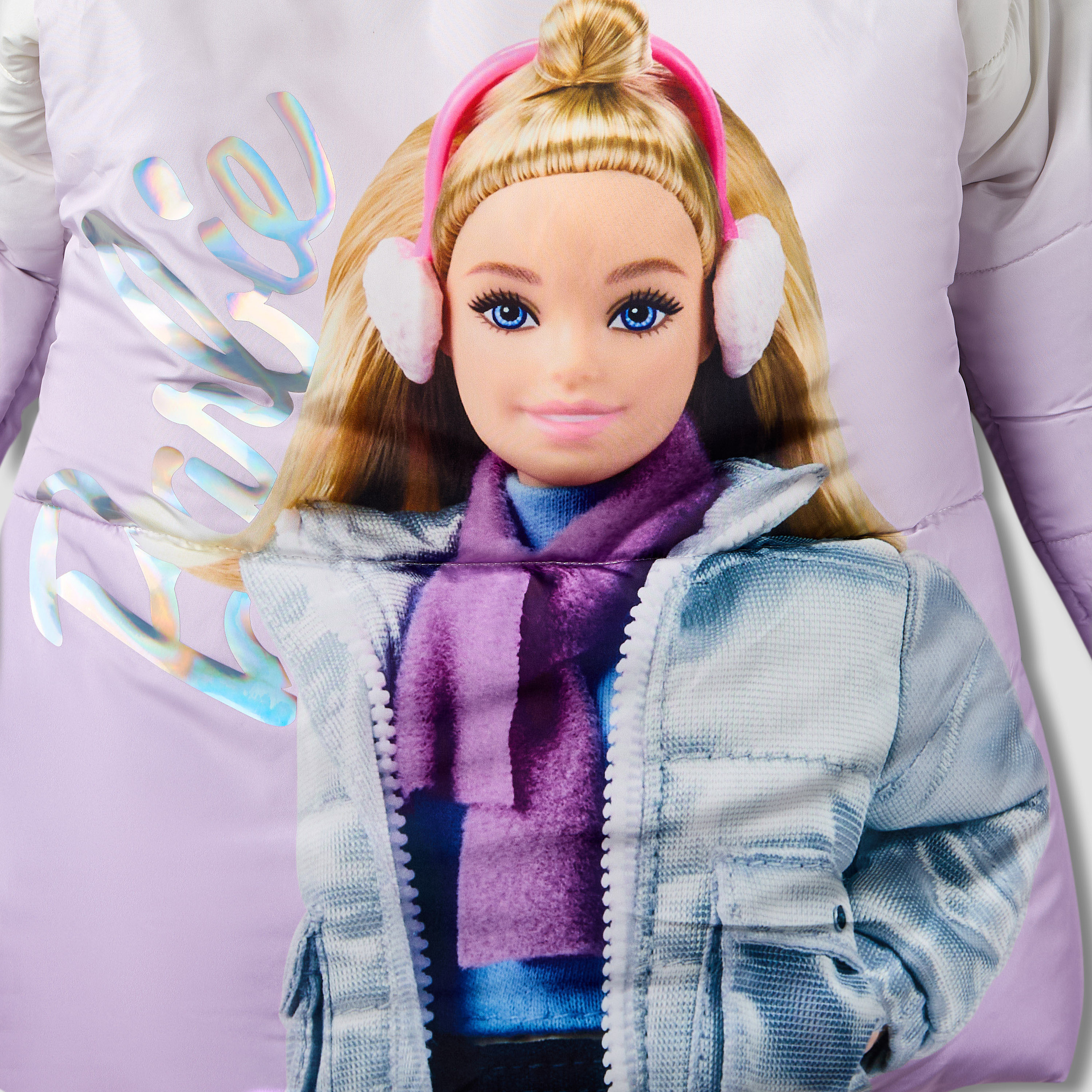 Barbie Ombre Print Puffer Jacket with Hood-girls-clothing-winterwear-jacketsandcoats-image-6