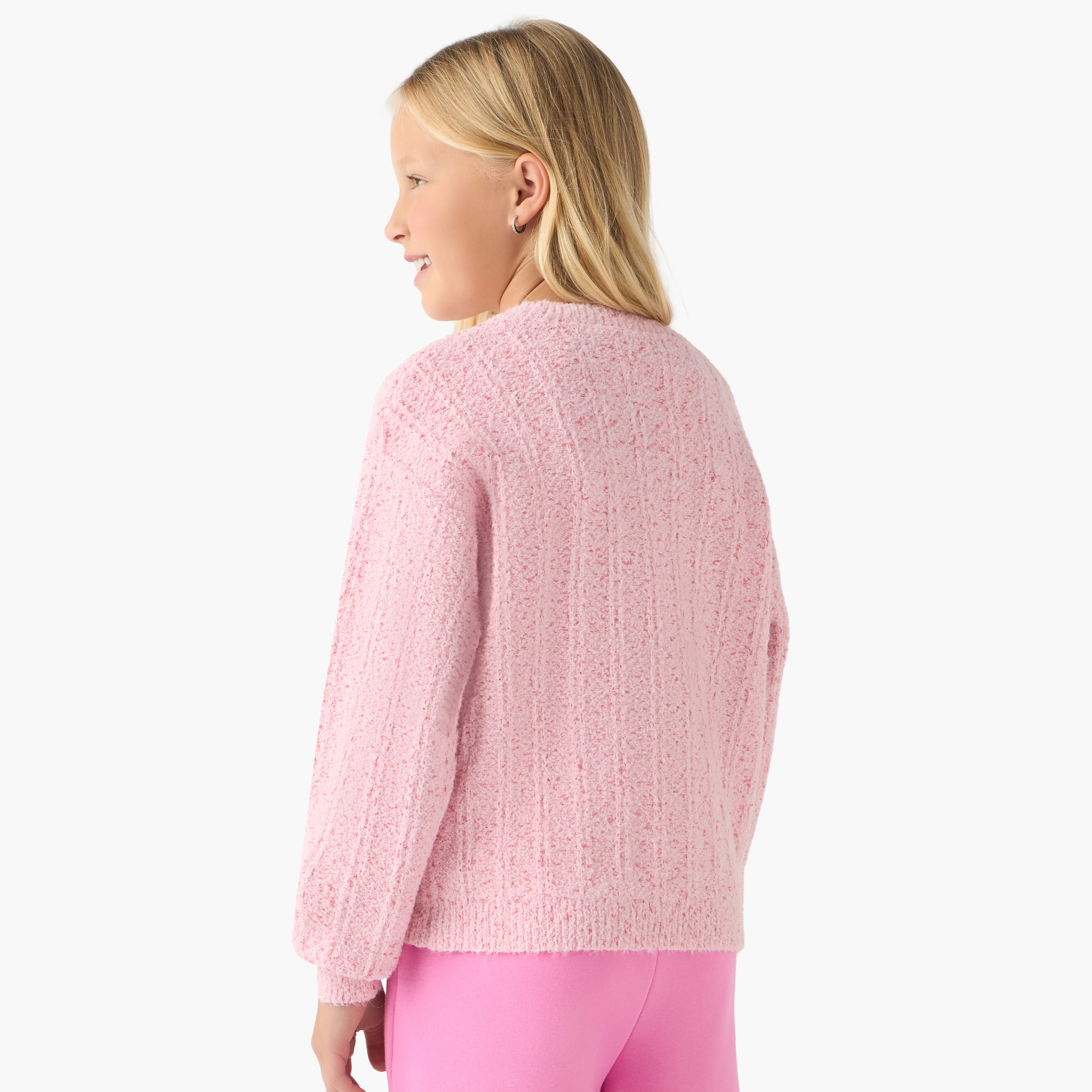 Barbie Embellished Sweater with Long Sleeves-girls-clothing-winterwear-jacketsandcoats-image-3