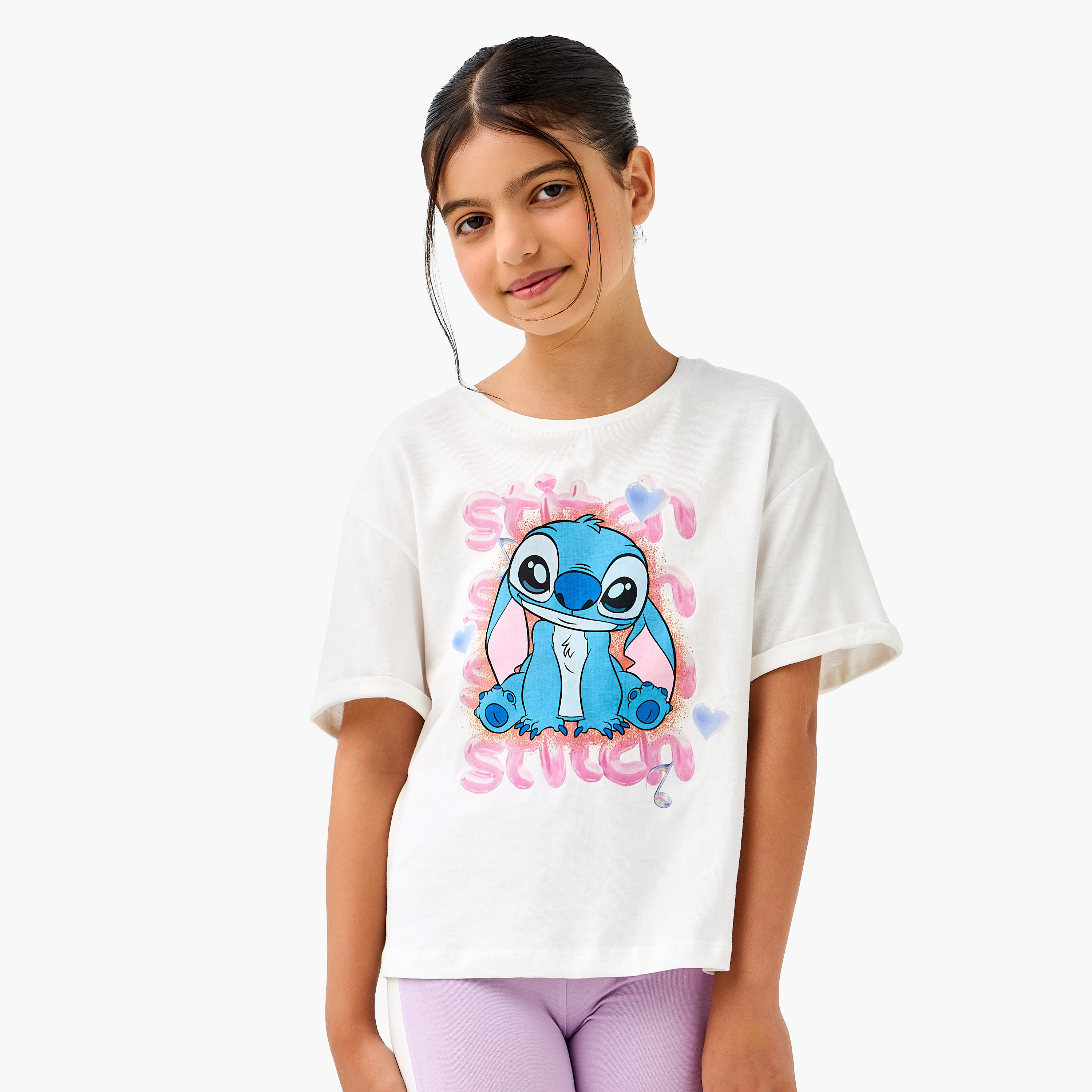 تيشيرت بأكمام قصيرة وطبعات ستيتش من ديزني-girls-clothing-tshirts-image-1