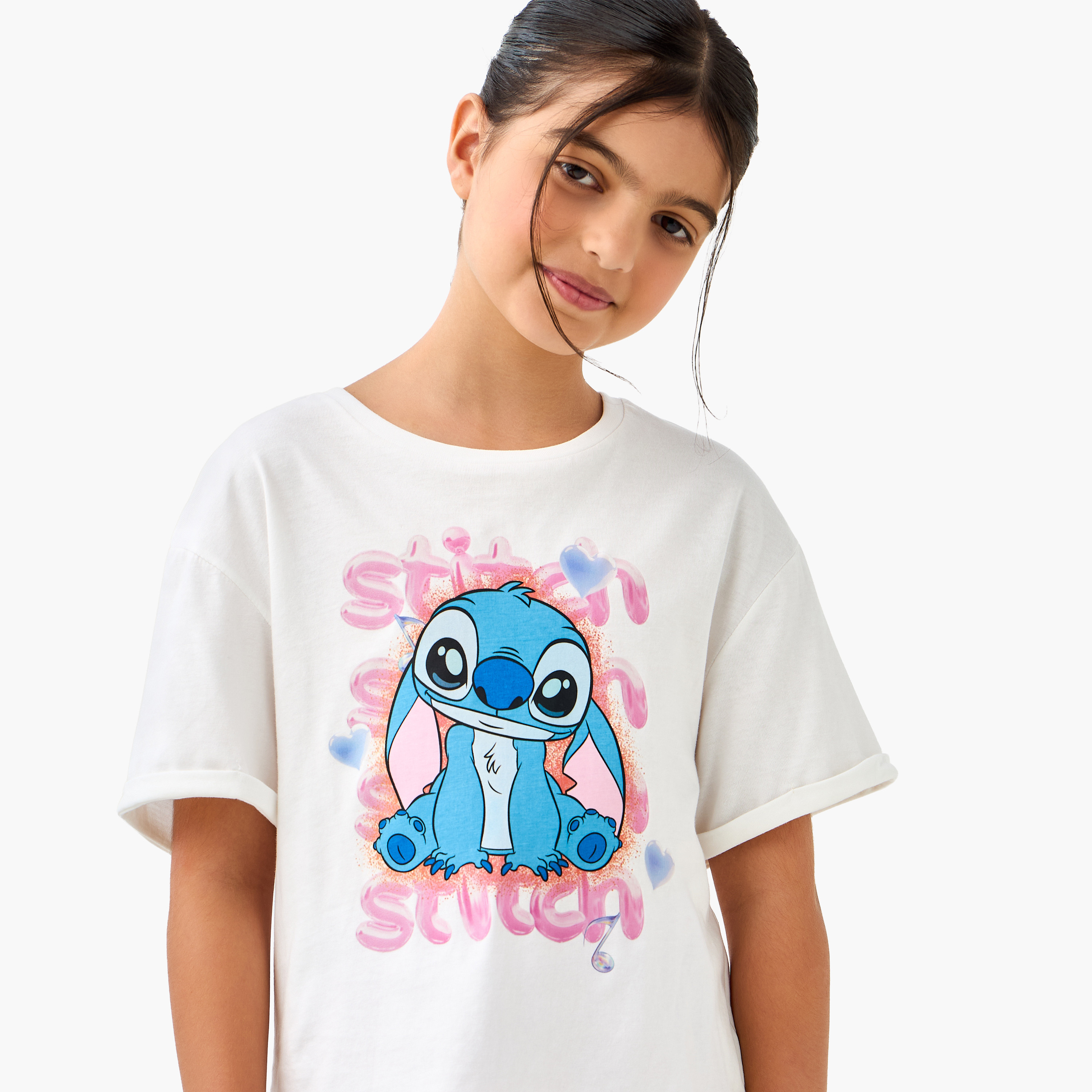 تيشيرت بأكمام قصيرة وطبعات ستيتش من ديزني-girls-clothing-tshirts-image-4