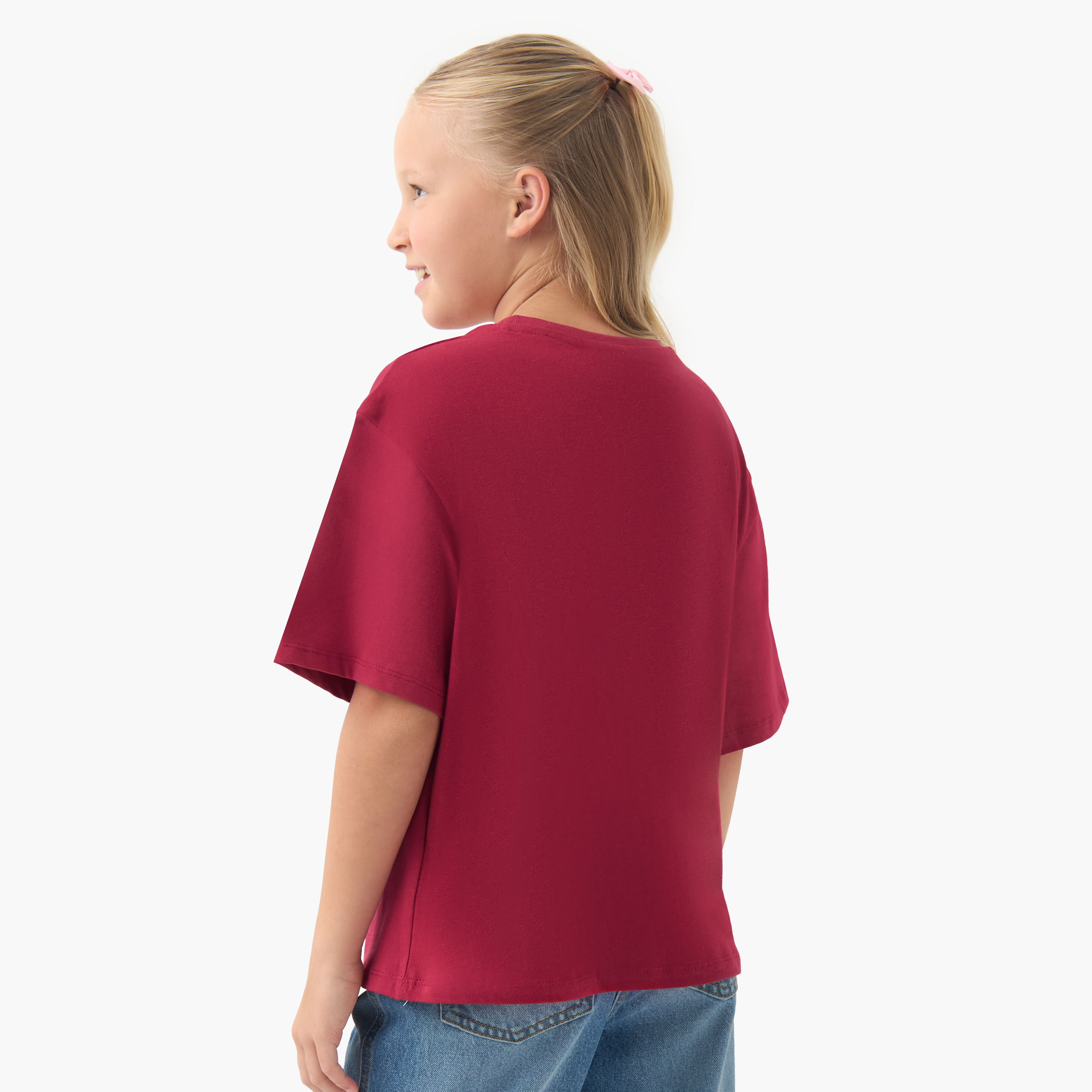Disney Girls' Crew Neck T-shirt with Minnie Mouse Sequin Detail - Short Sleeves-girls-clothing-tshirts-image-3