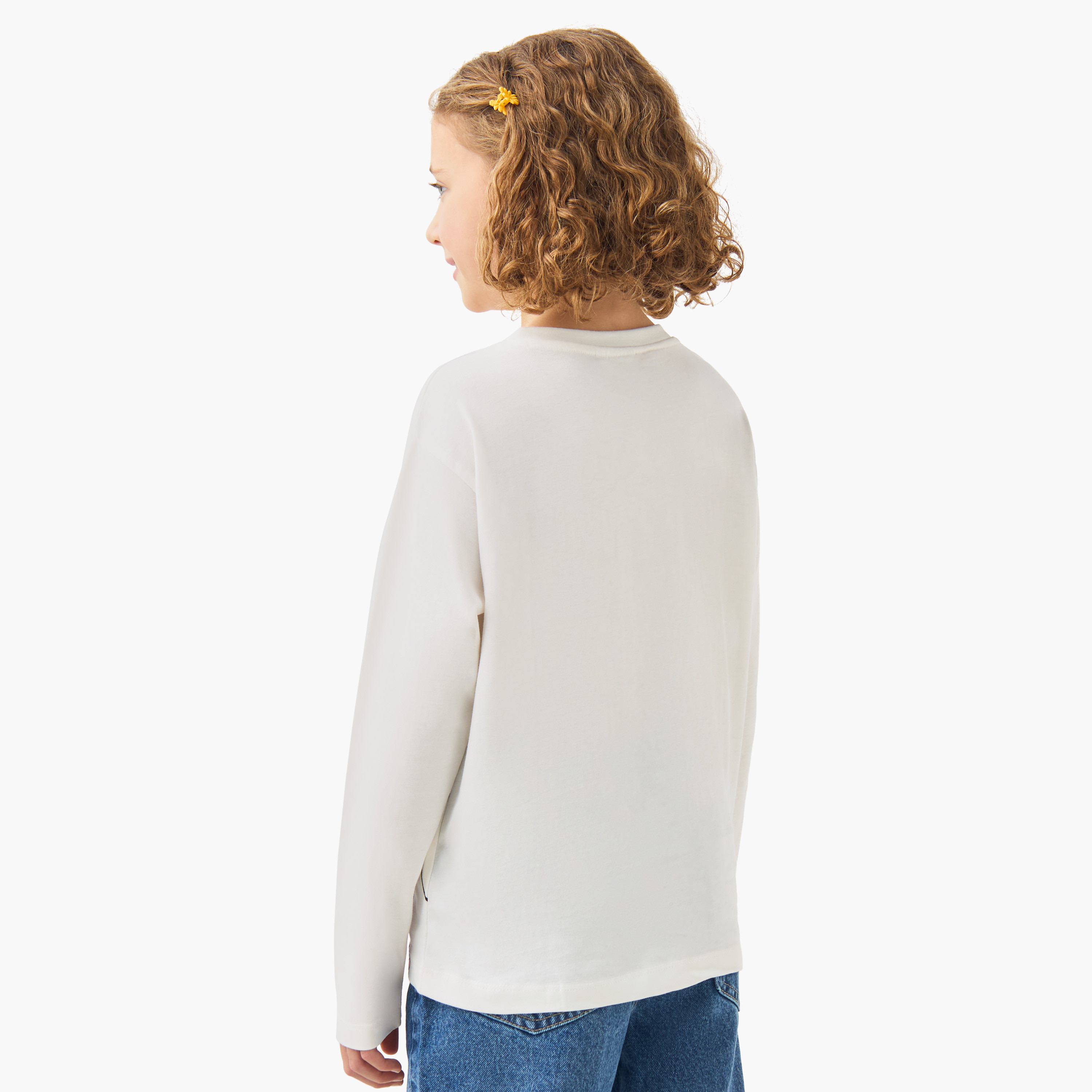 Disney Girls Crew Neck T-shirt with Mickey and Minnie Mouse Print - Cotton - Long Sleeves-girls-clothing-tshirts-image-3
