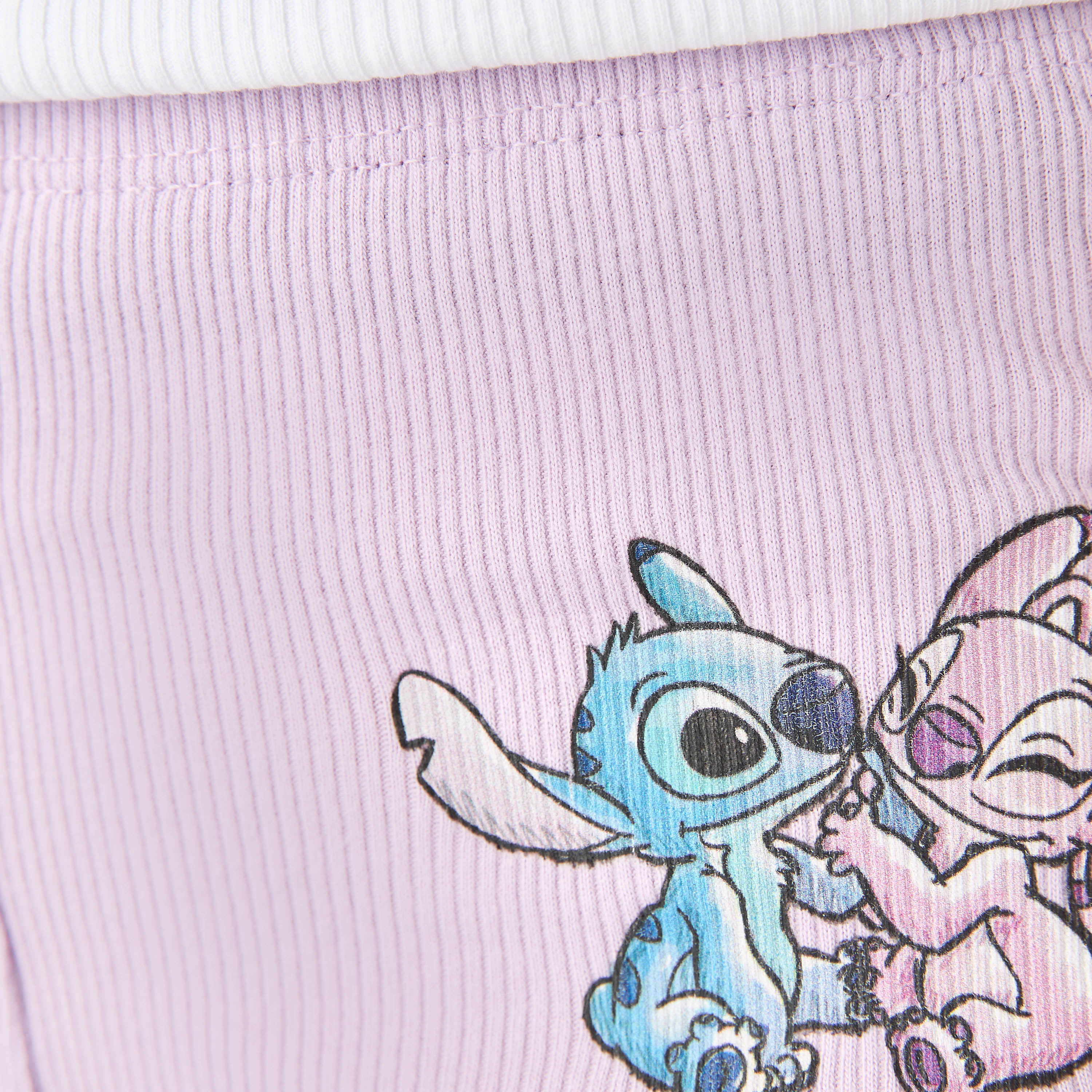 Disney Stitch and Angel Print Flared Leggings-girls-clothing-bottoms-leggings-image-5