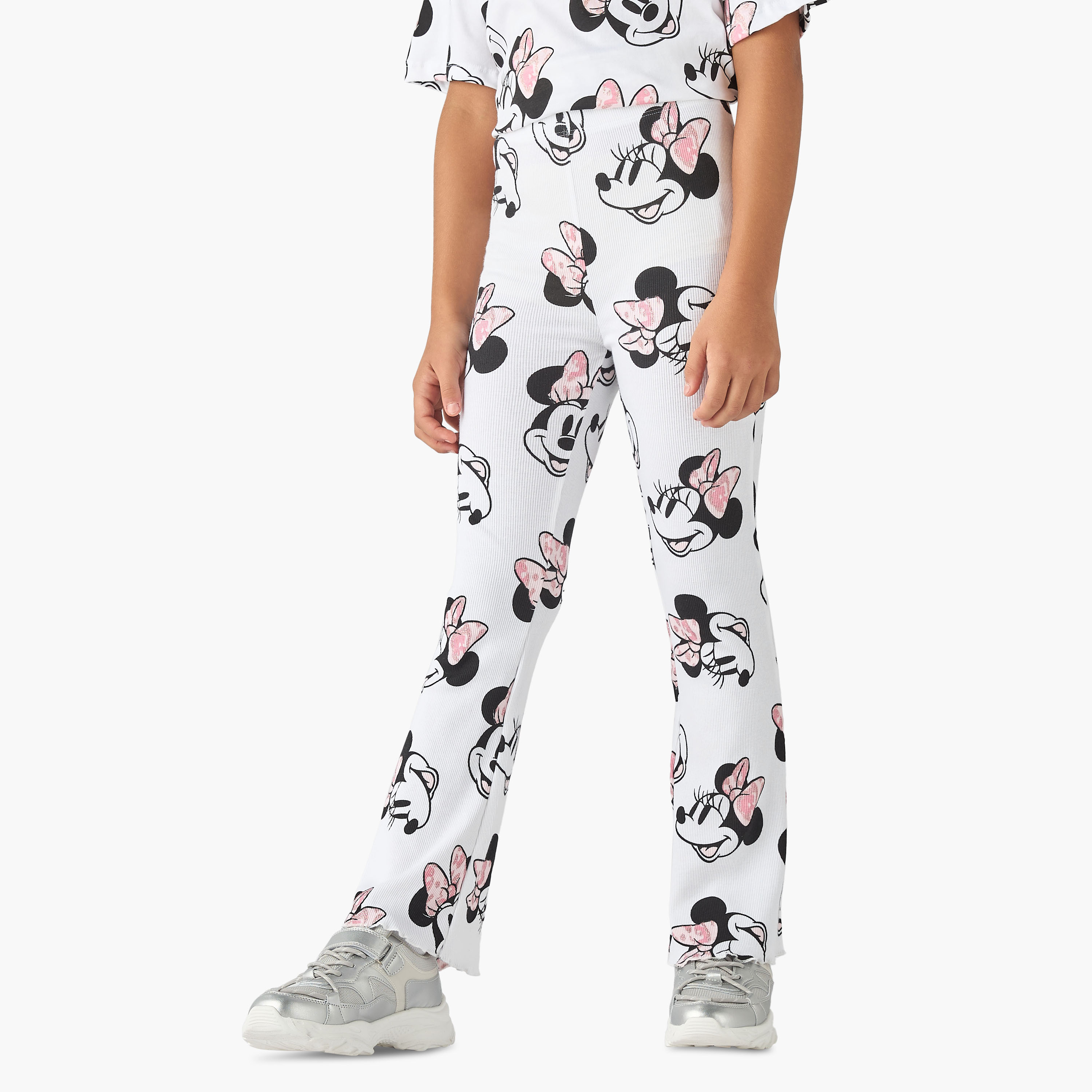 Disney Minnie Mouse Print Flared Leggings-girls-clothing-bottoms-leggings-image-1