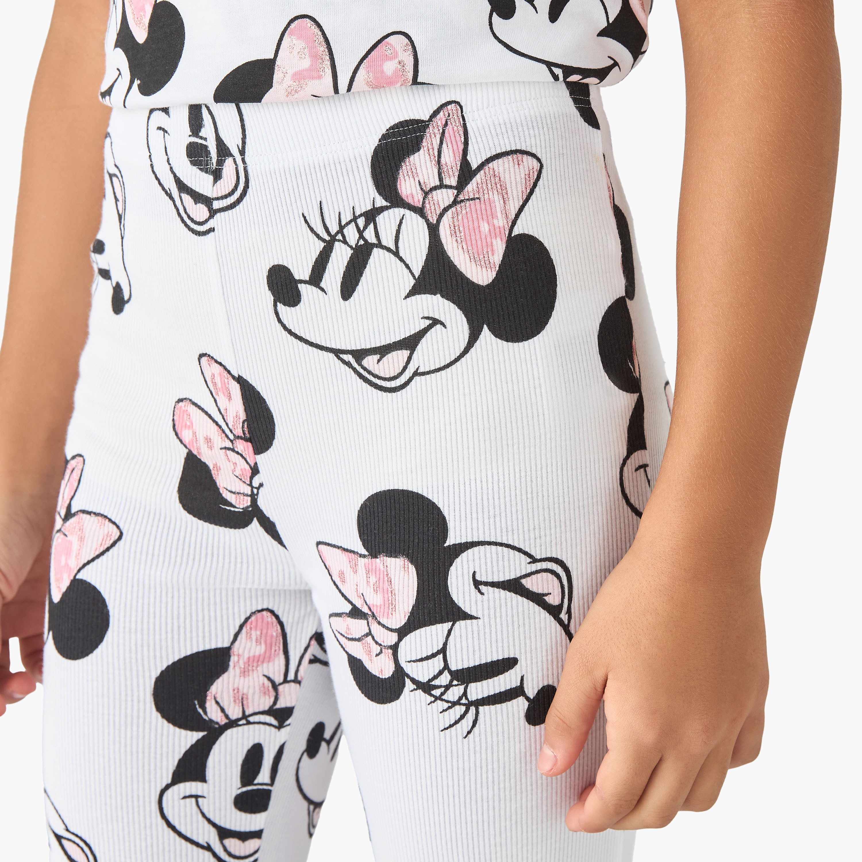 Disney Minnie Mouse Print Flared Leggings-girls-clothing-bottoms-leggings-image-4