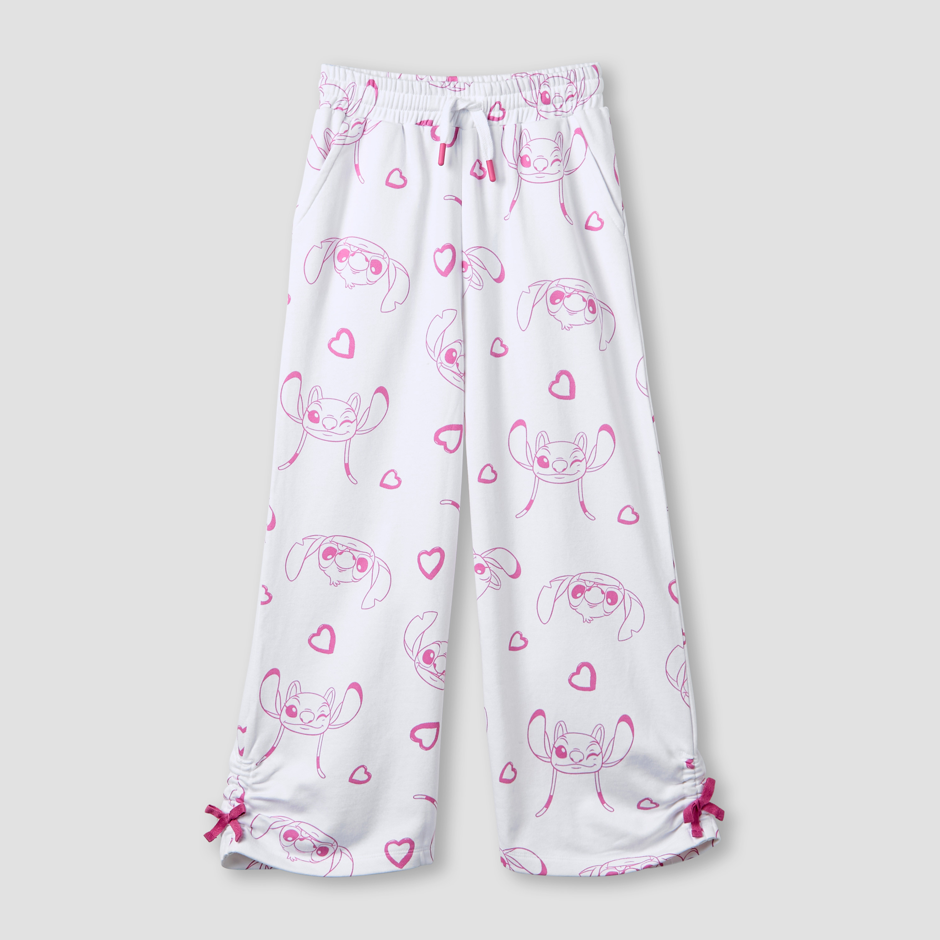 Disney Girls Track Pants with Stitch Print - Cotton - Drawstring Waist-girls-clothing-bottoms-joggersandtrackpants-image-1