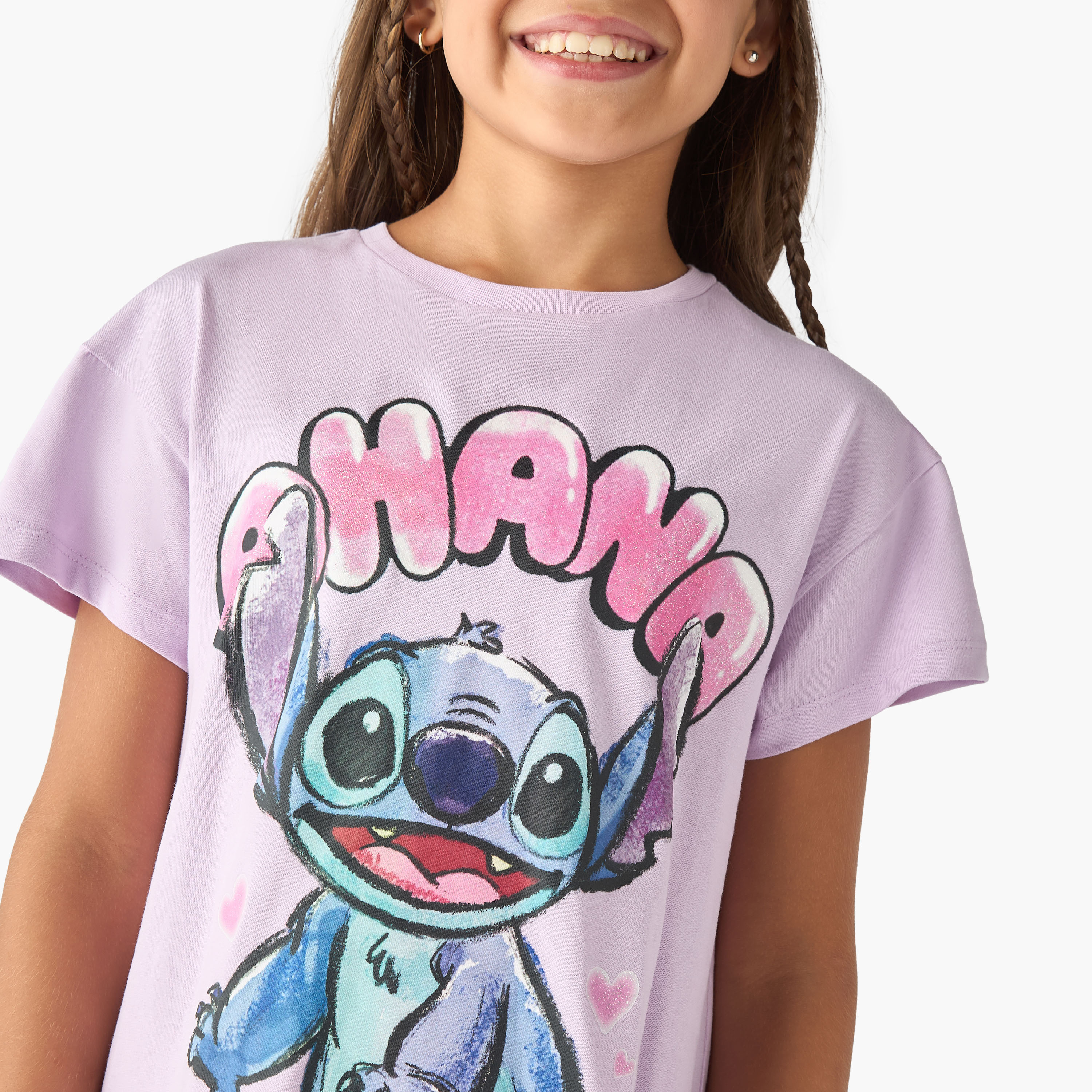 فستان تيشيرت بأكمام قصيرة وطبعات ستيتش من ديزني-girls-clothing-dressesandjumpsuits-image-4