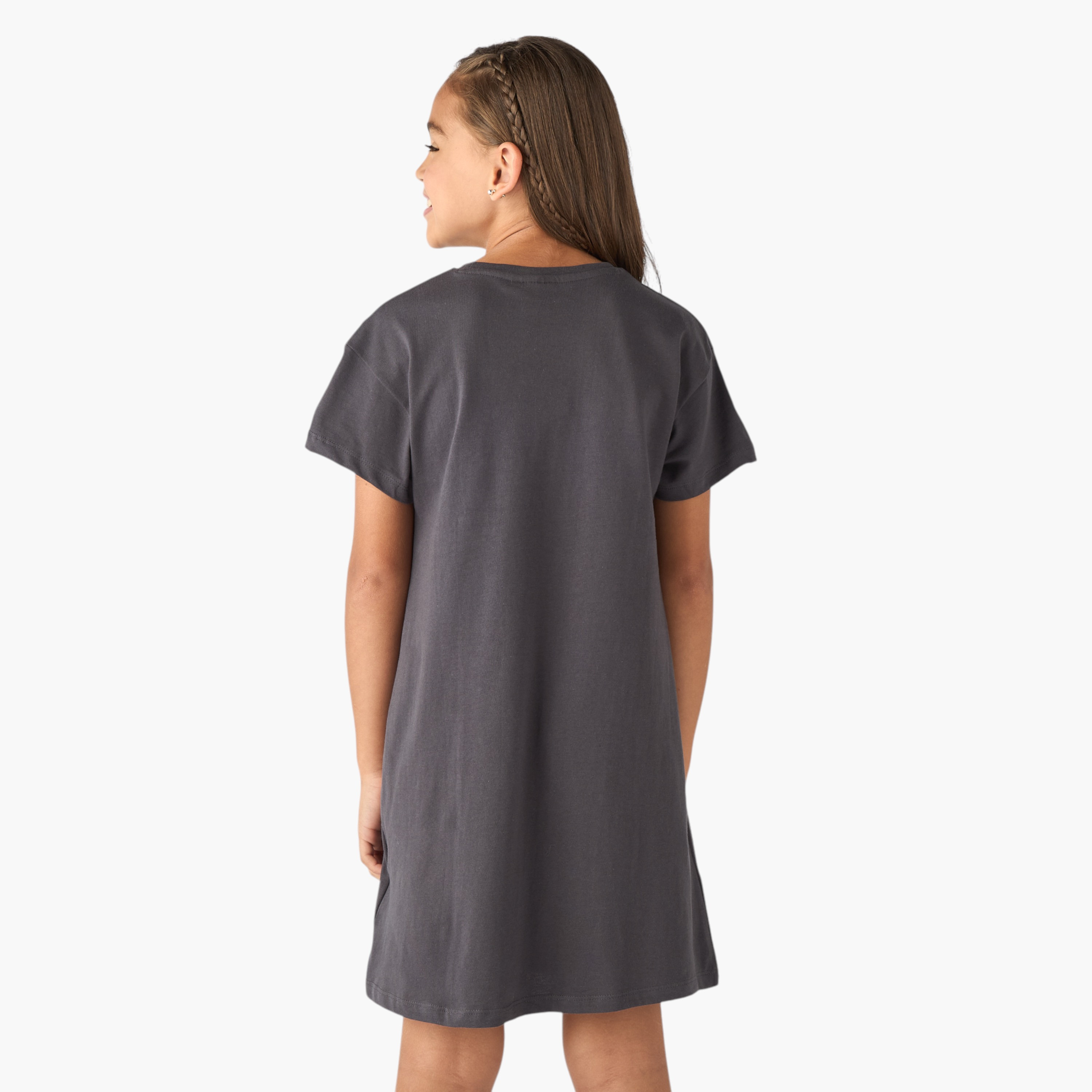 Disney Minnie Mouse Print A-line T-shirt Dress with Short Sleeves-girls-clothing-dressesandjumpsuits-image-3