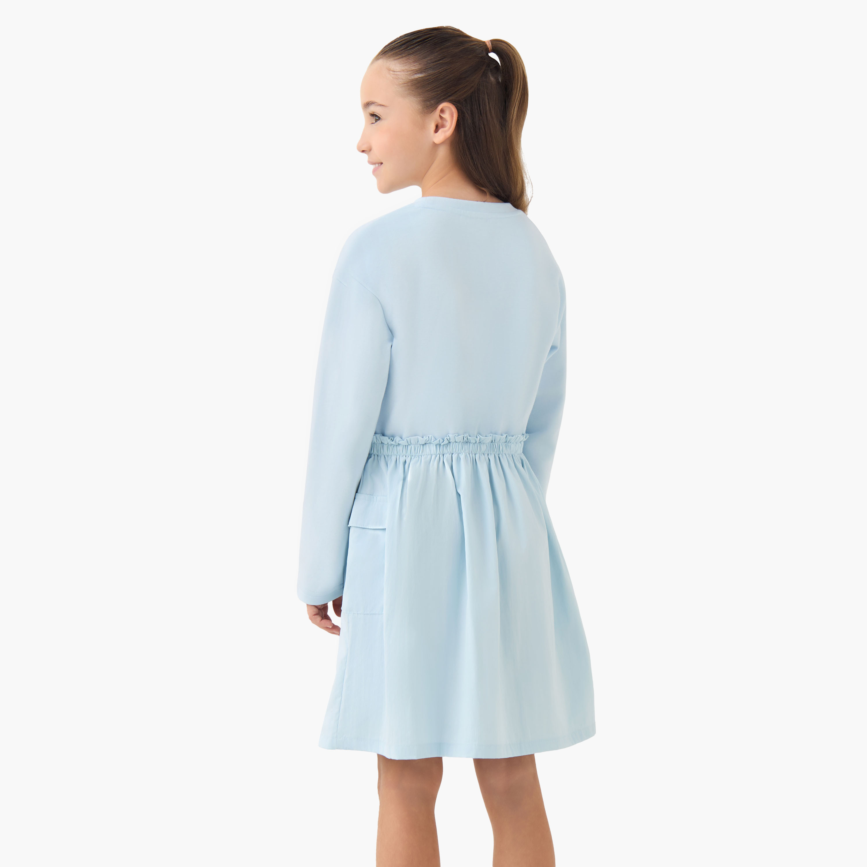 Disney Round Neck Long Sleeves Dress with Lilo and Stitch Print-girls-clothing-dressesandjumpsuits-image-3