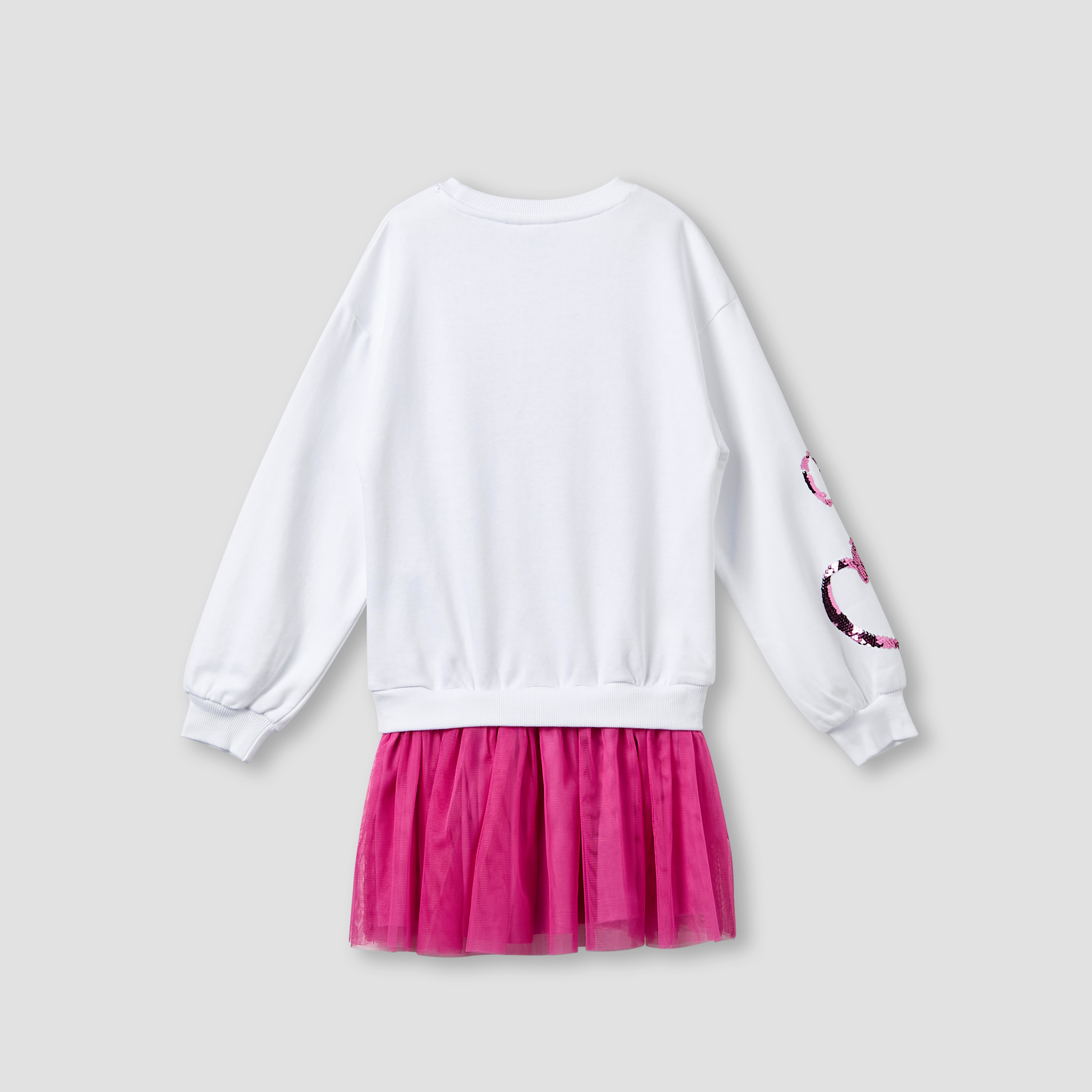 Disney Round Neck Long Sleeves Knee Length Sweat Dress with Angel Print-girls-clothing-winterwear-dresses-image-2