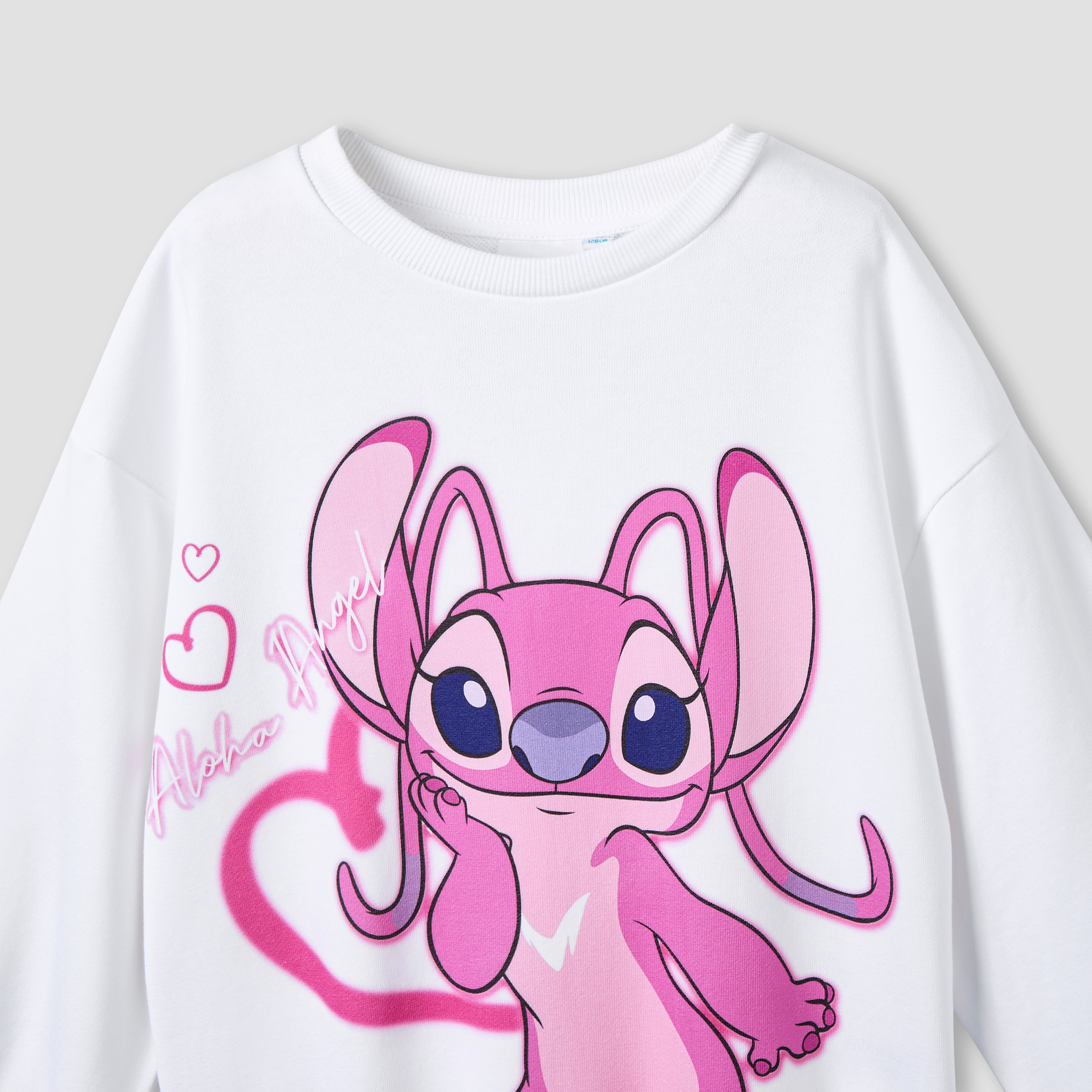 Disney Round Neck Long Sleeves Knee Length Sweat Dress with Angel Print-girls-clothing-winterwear-dresses-image-3