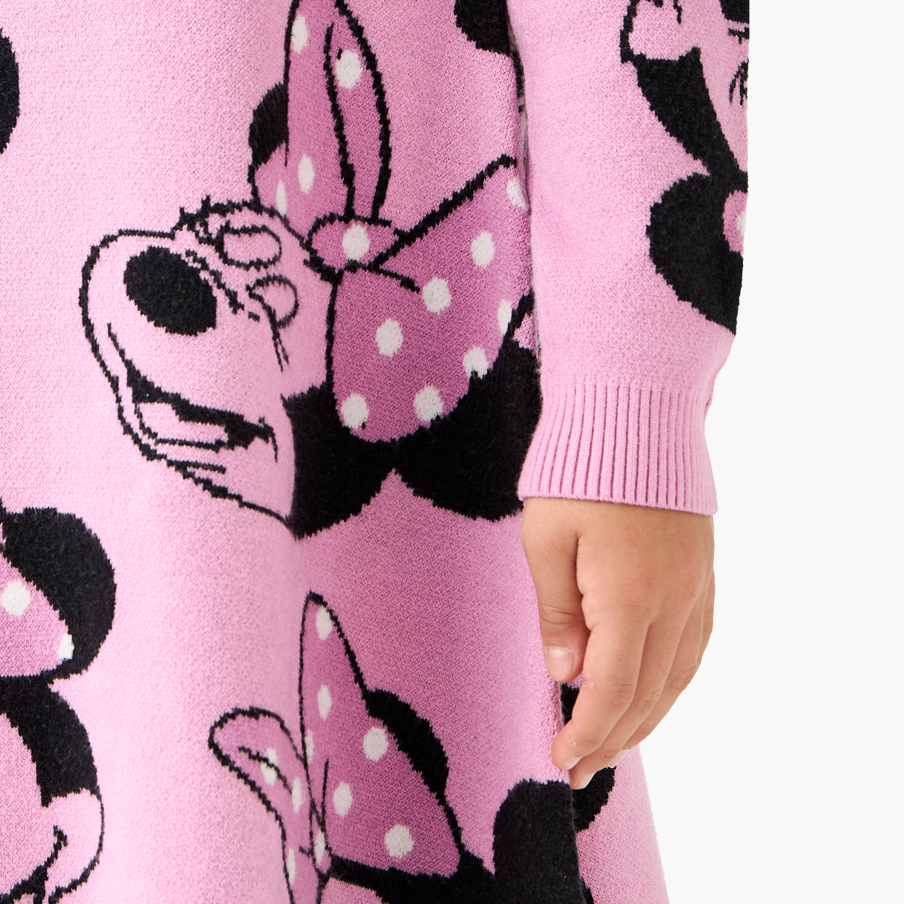 Disney Minnie Mouse Print Dress with Turtleneck and Long Sleeves-girls-clothing-dressesandjumpsuits-image-7