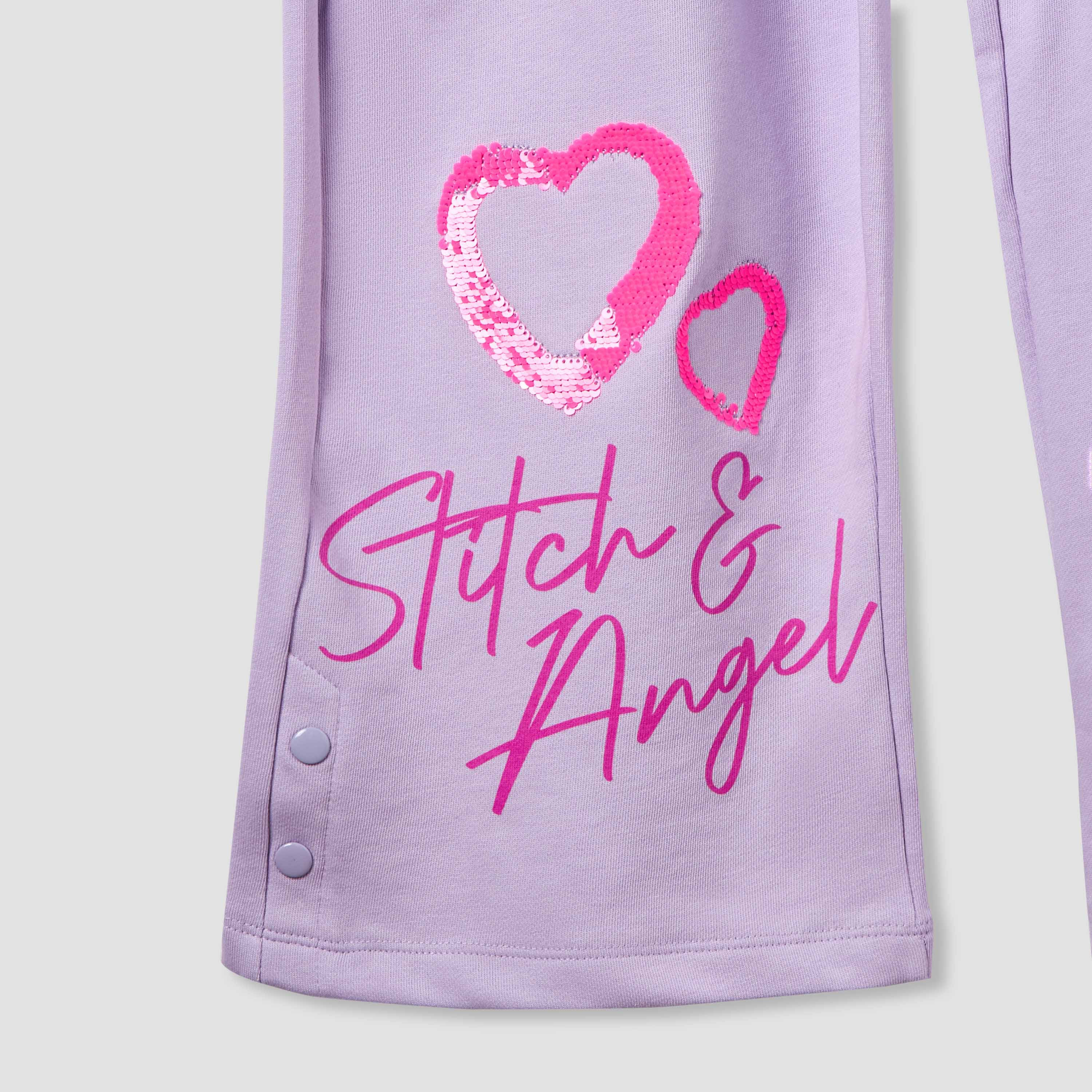 Disney Hooded Neck Long Sleeve Hoodie and Pants Set with Stitch Print-girls-clothing-setsandcoords-image-6
