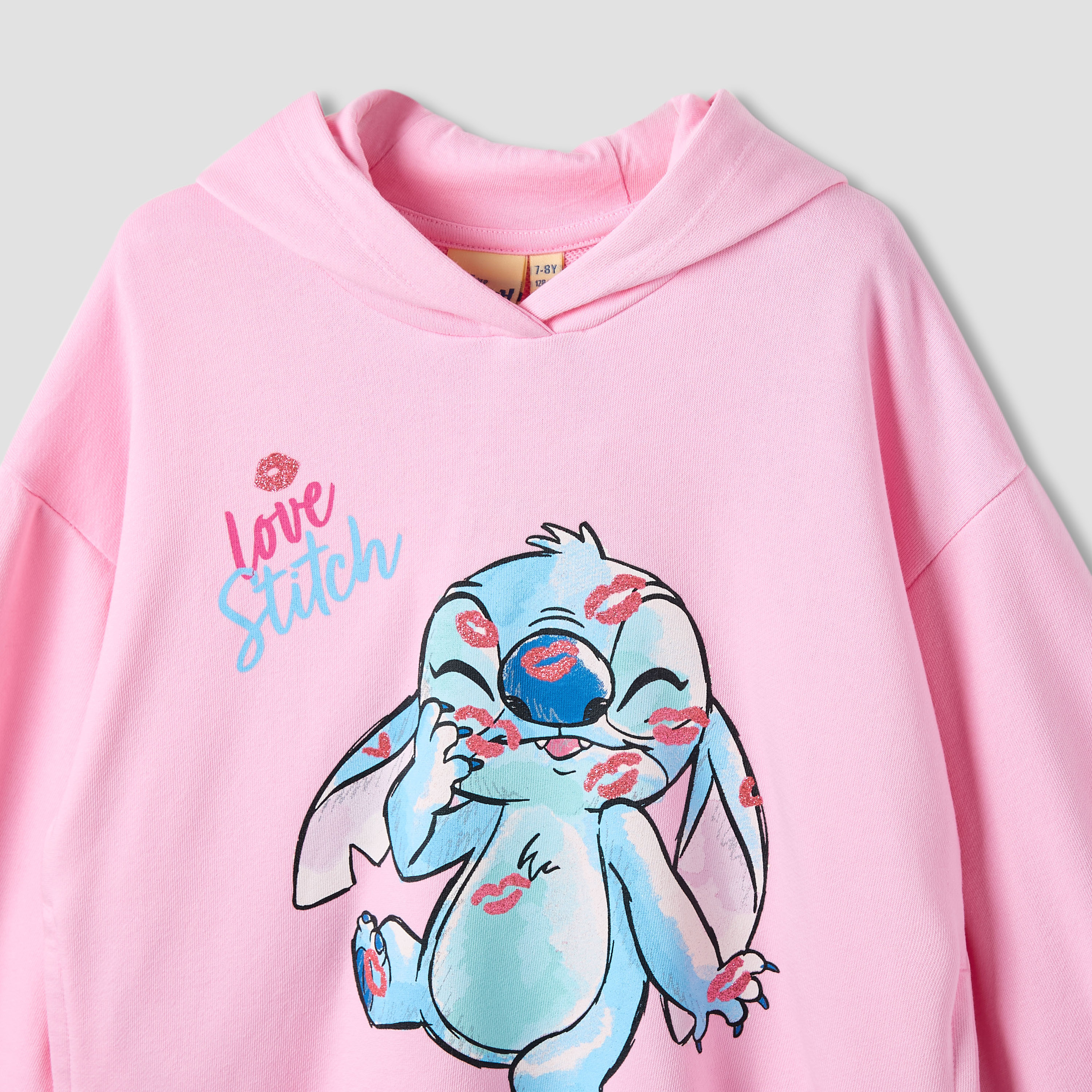 Disney Stitch Print Hooded Sweatshirt with Long Sleeves-girls-clothing-sweatshirts-image-3