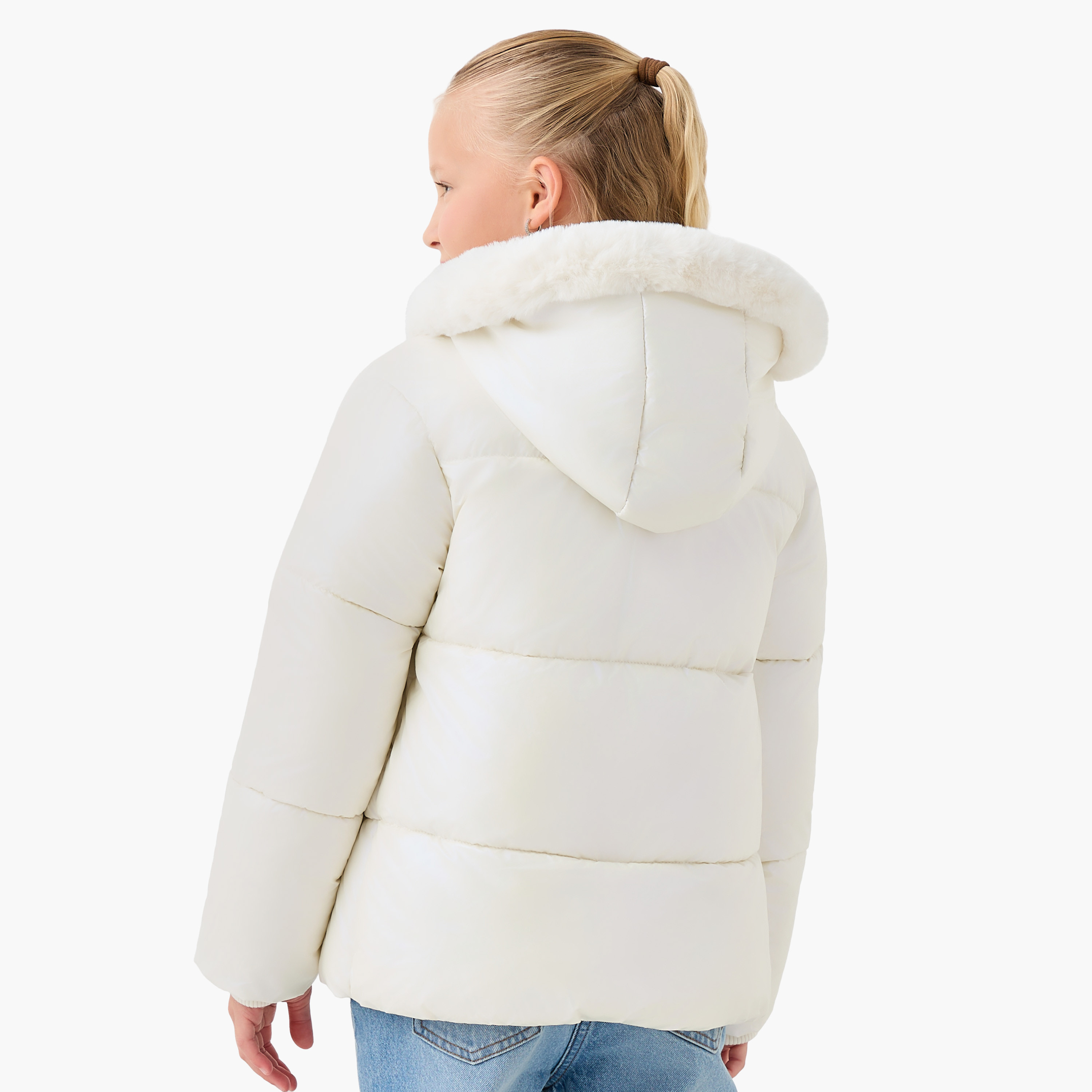 Disney Minnie Mouse Applique Heavy Jacket with Hood-girls-clothing-jacketsandcoats-image-3
