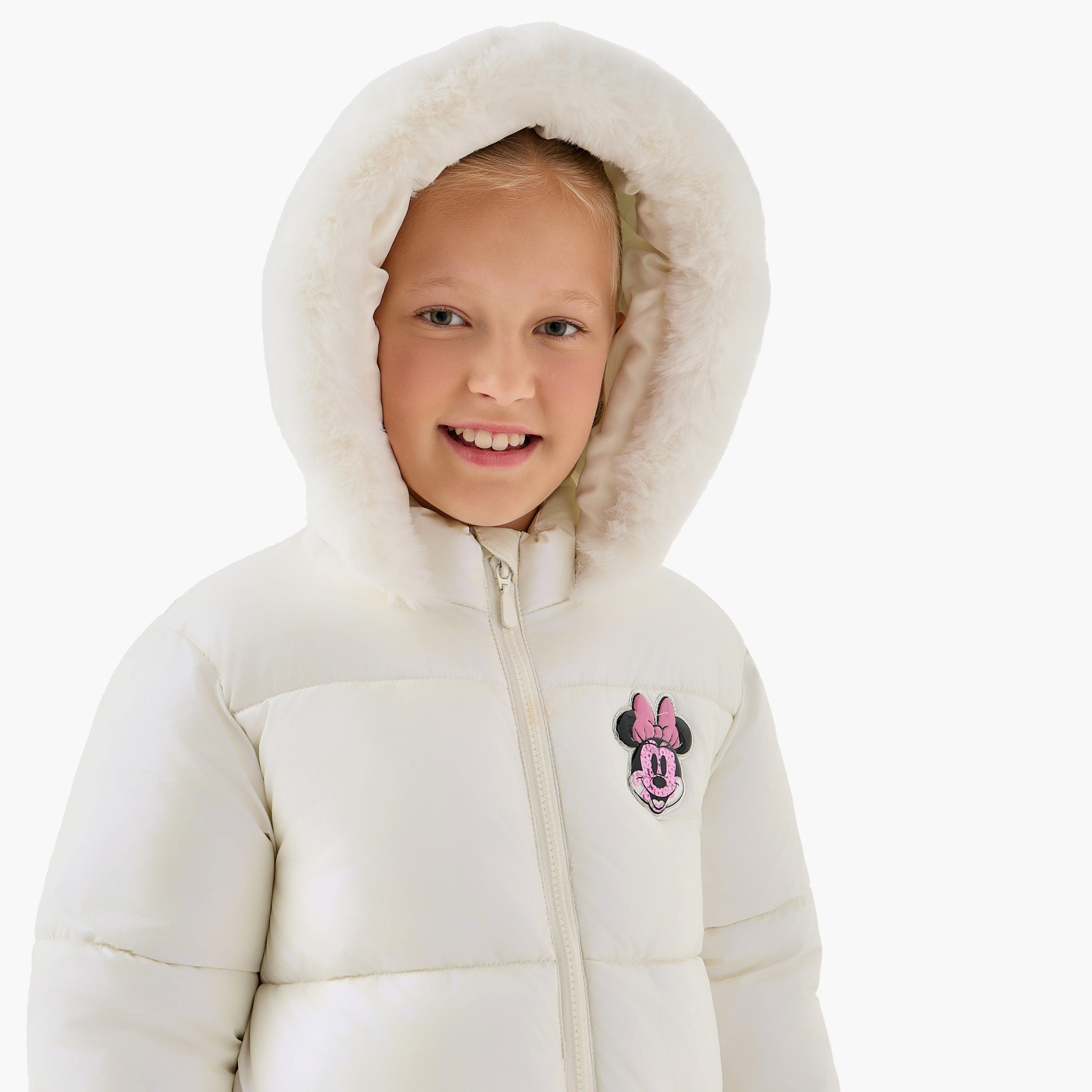 Disney Minnie Mouse Applique Heavy Jacket with Hood-girls-clothing-jacketsandcoats-image-4