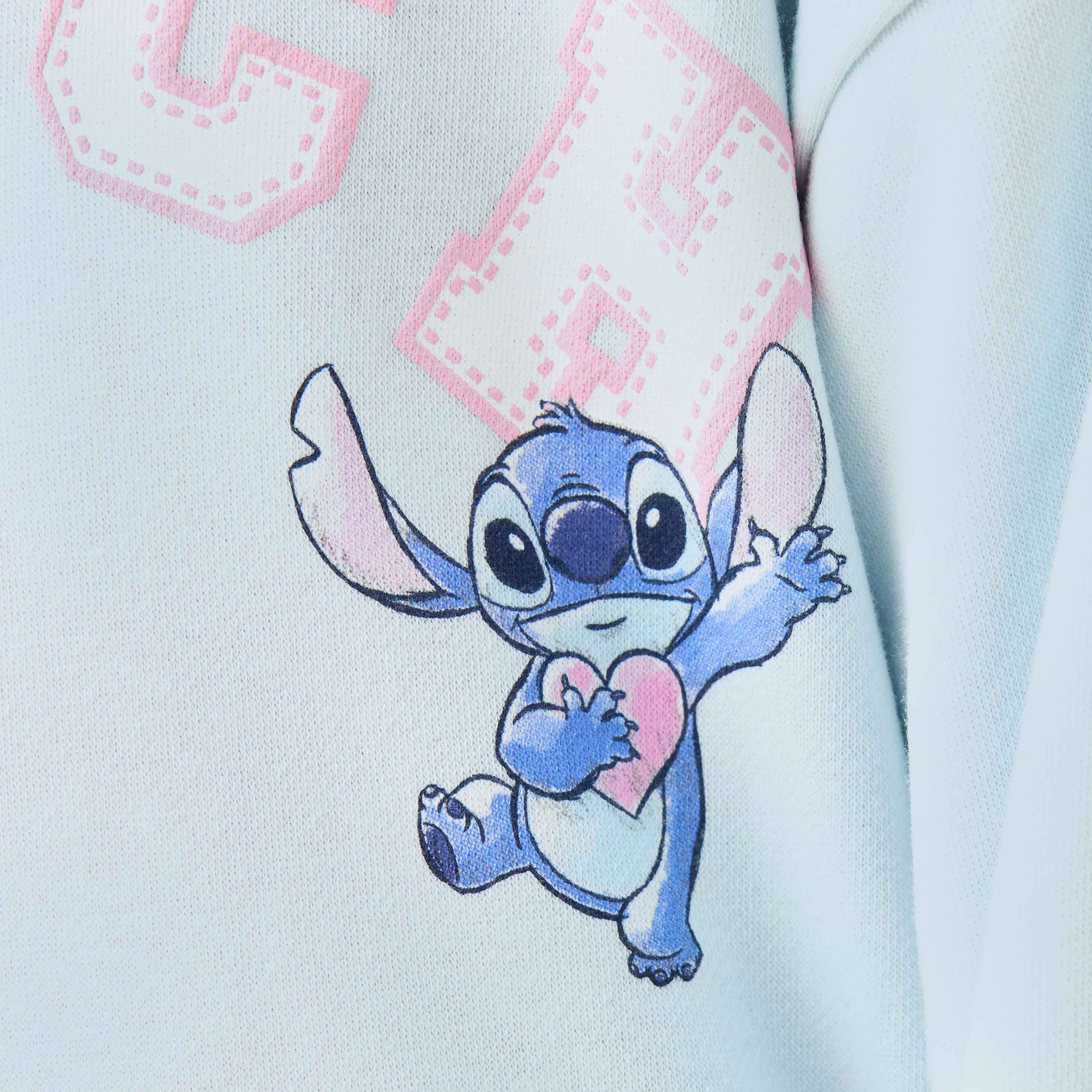 Disney Girls Hooded Sweatshirt with Stitch Print - Cotton - Long Sleeves-girls-clothing-winterwear-sweatshirts-image-5