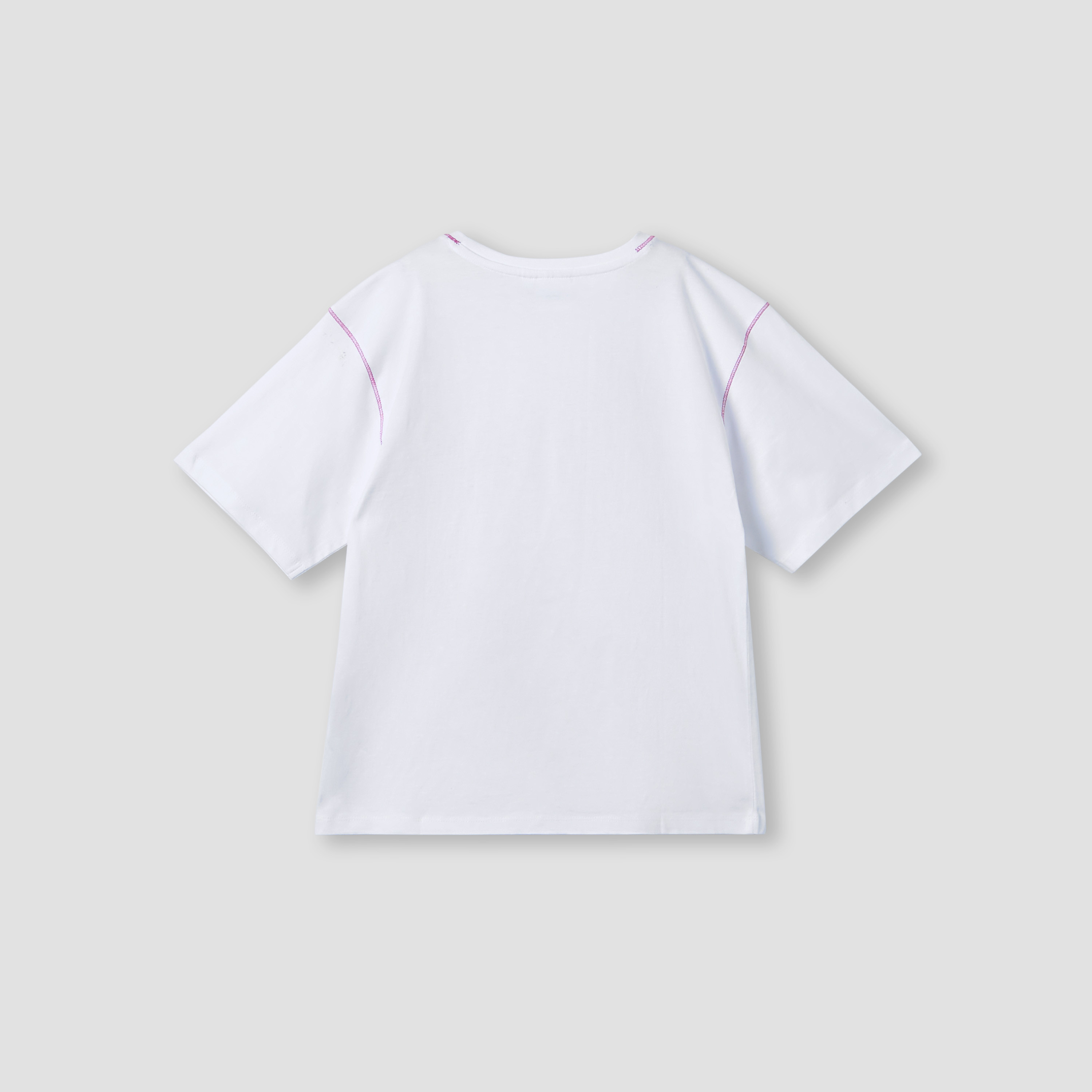 Disney Girls Crew Neck T-shirt with Stitch and Angel Print - Cotton - Short Sleeves-girls-clothing-tshirts-image-2