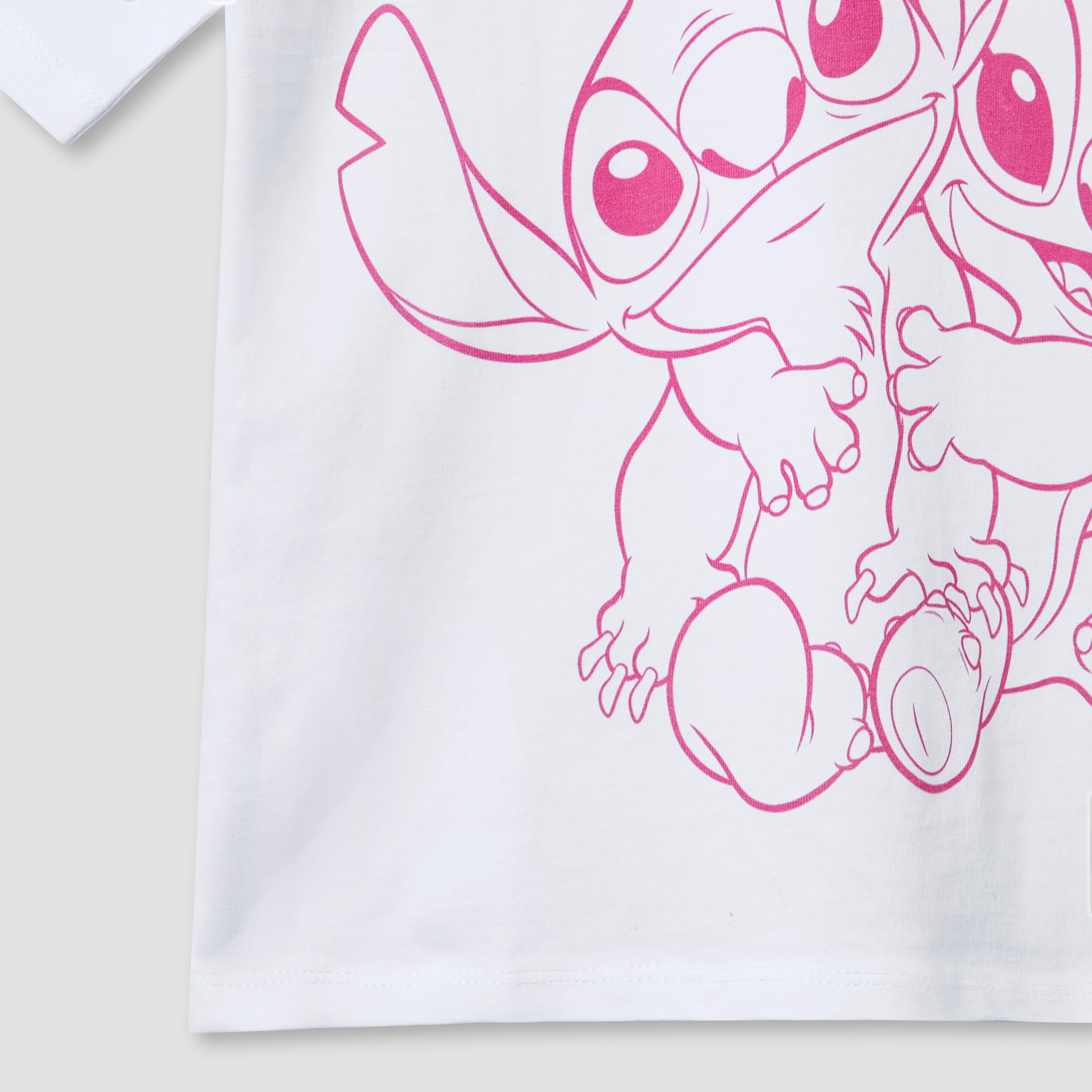 Disney Girls Crew Neck T-shirt with Stitch and Angel Print - Cotton - Short Sleeves-girls-clothing-tshirts-image-4
