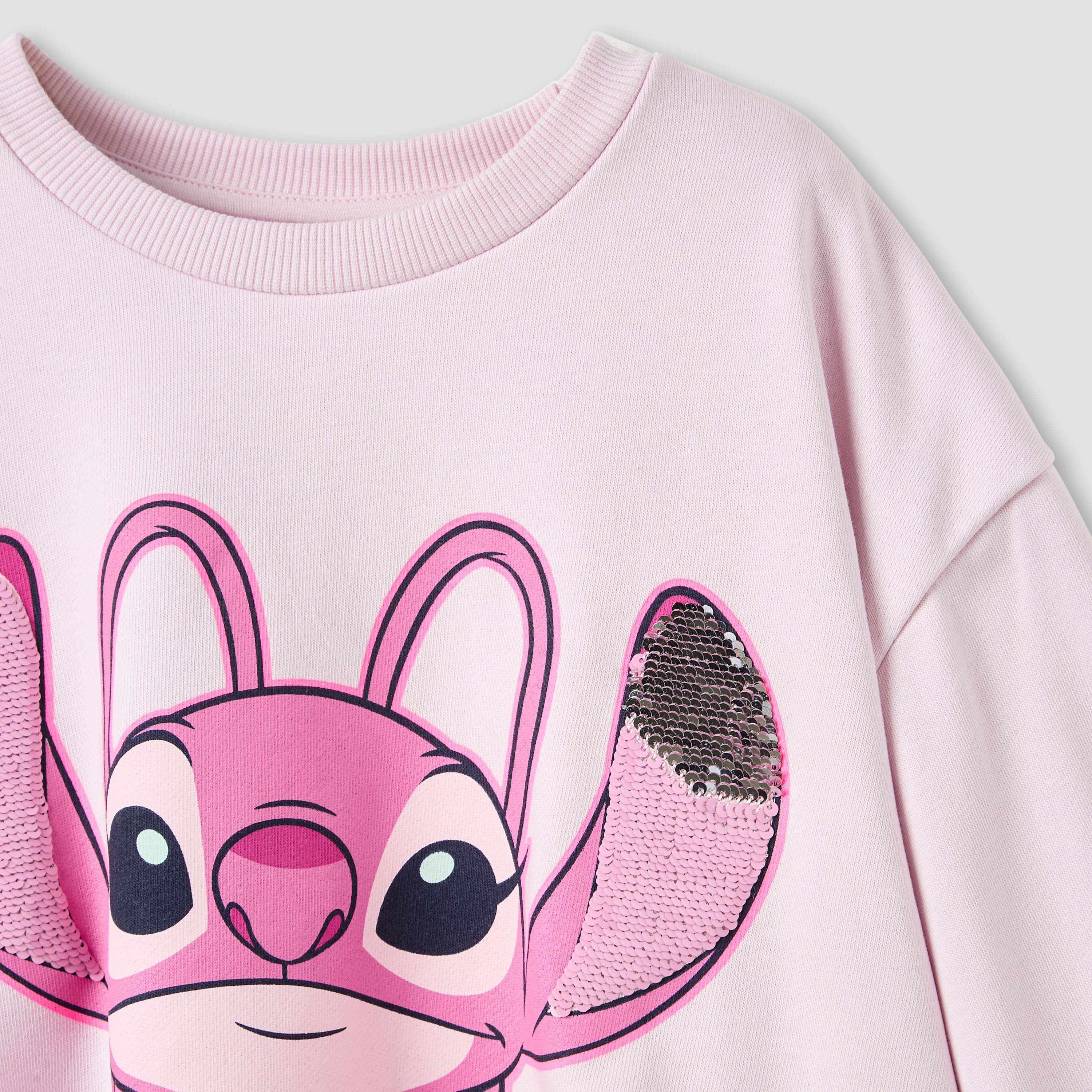 Disney Girls Crew Neck Sweatshirt with Angel Print - Cotton - Long Sleeves-girls-clothing-sweatshirts-image-3