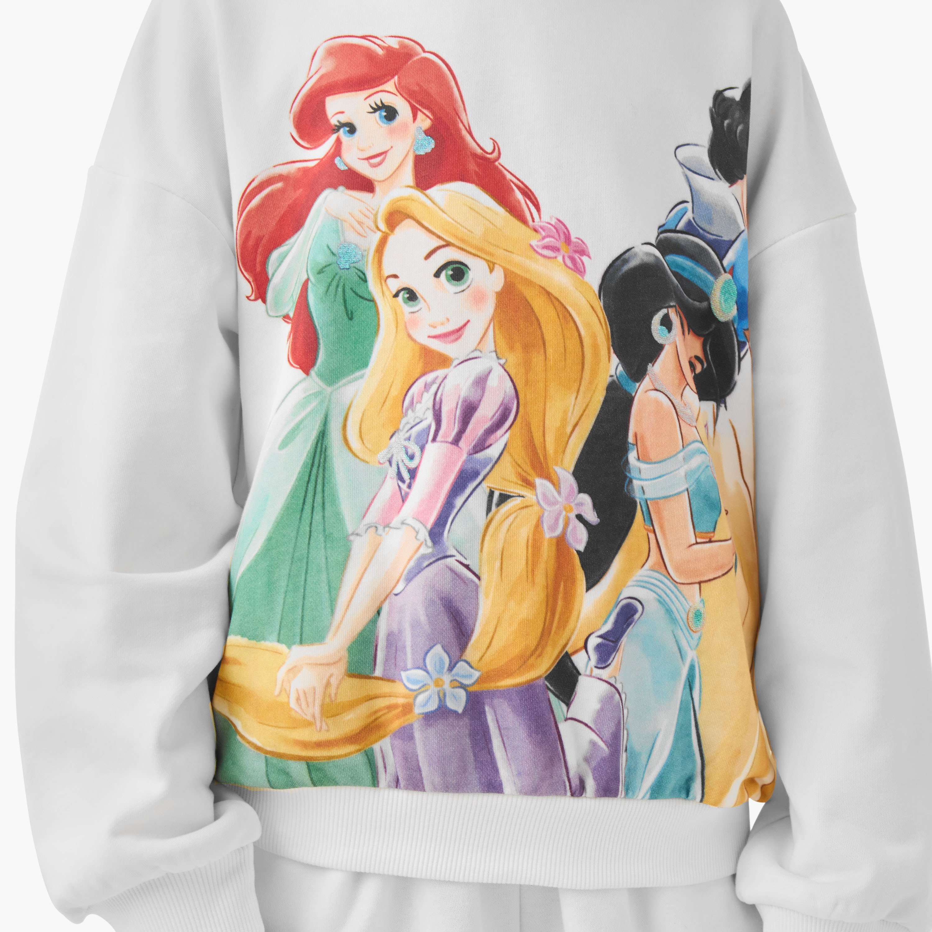 Disney Princess Print Sweatshirt with Long Sleeves-girls-clothing-sweatshirts-image-5