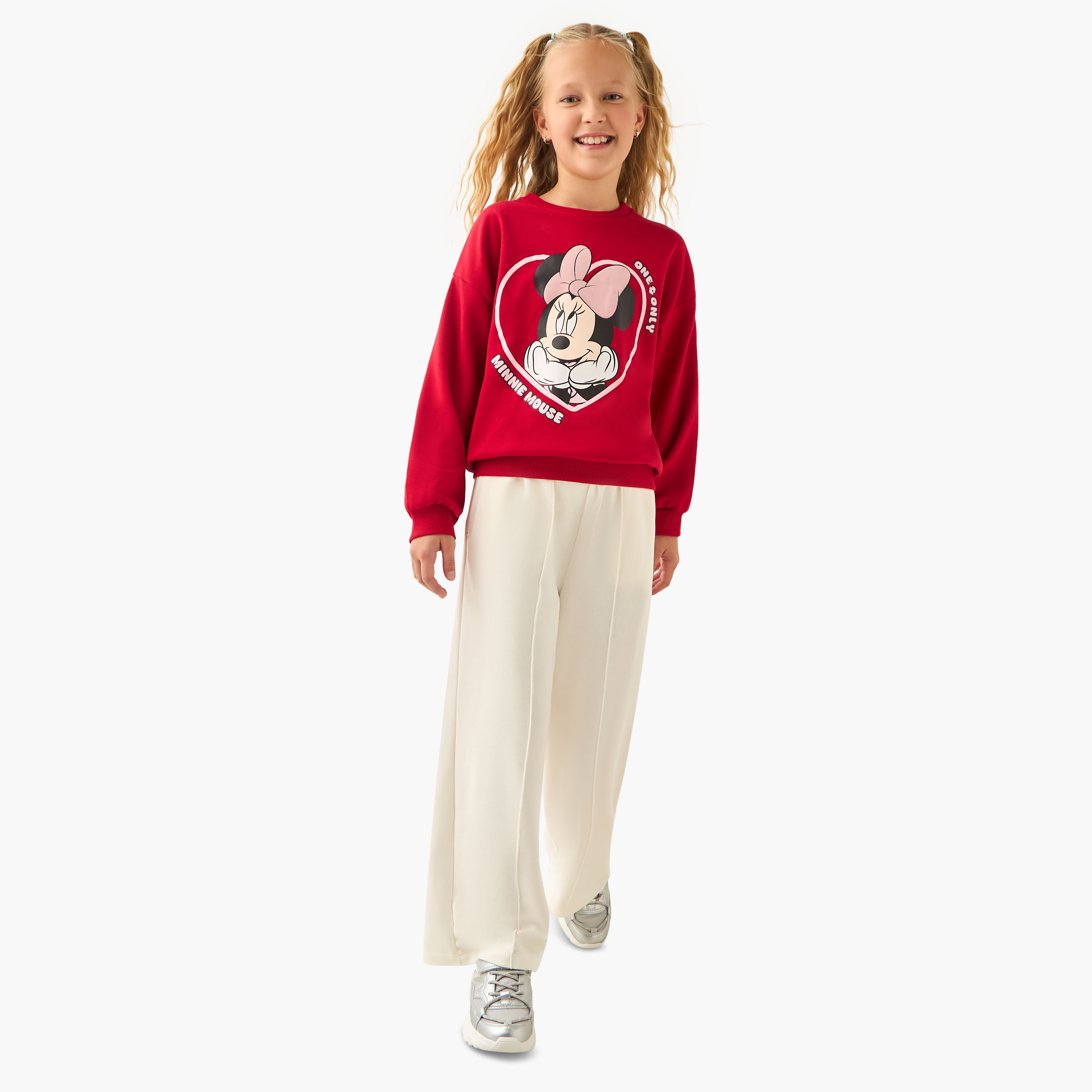 Disney Minnie Mouse Graphic Print Sweatshirt with Long Sleeves-girls-clothing-sweatshirts-image-2