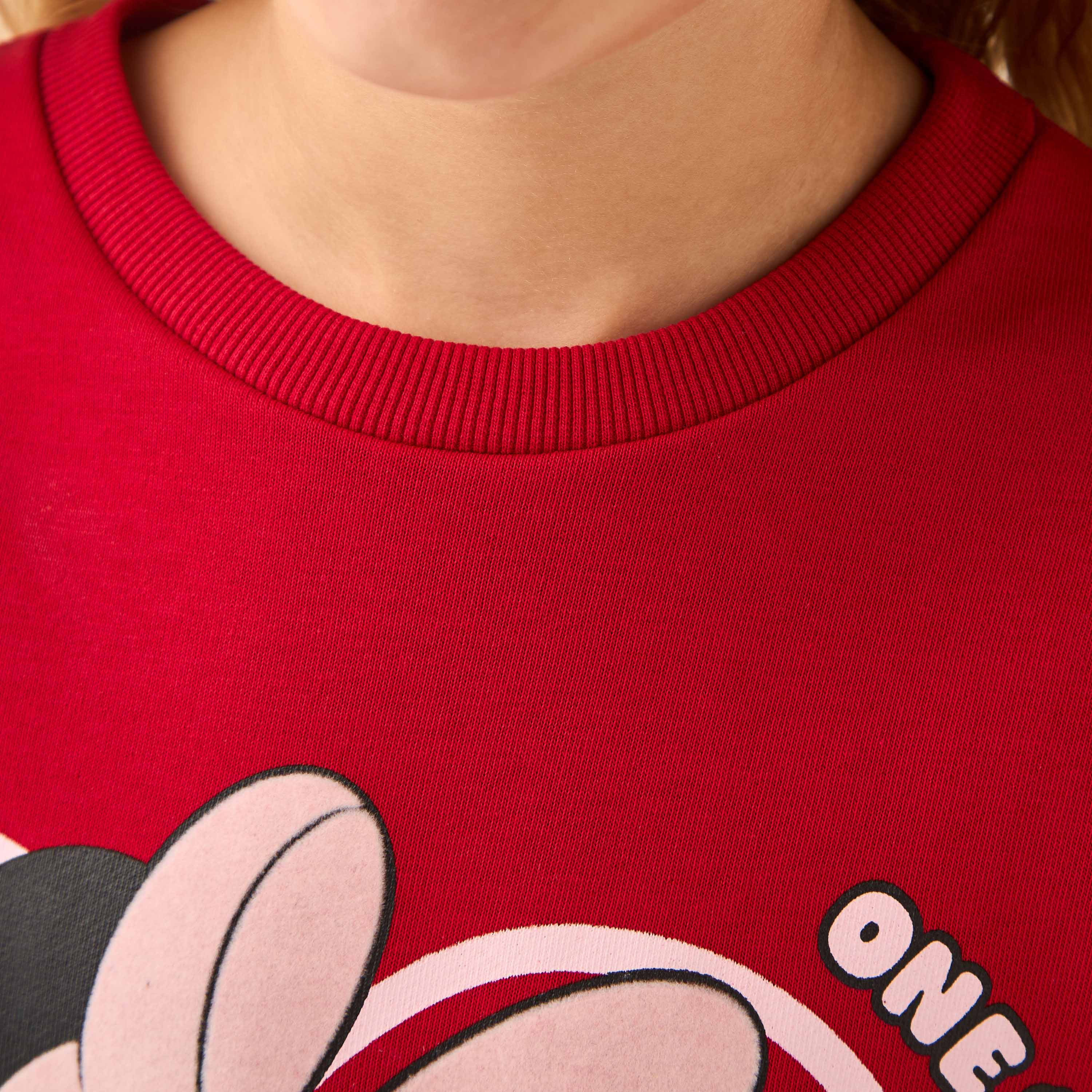 Disney Minnie Mouse Graphic Print Sweatshirt with Long Sleeves-girls-clothing-sweatshirts-image-5