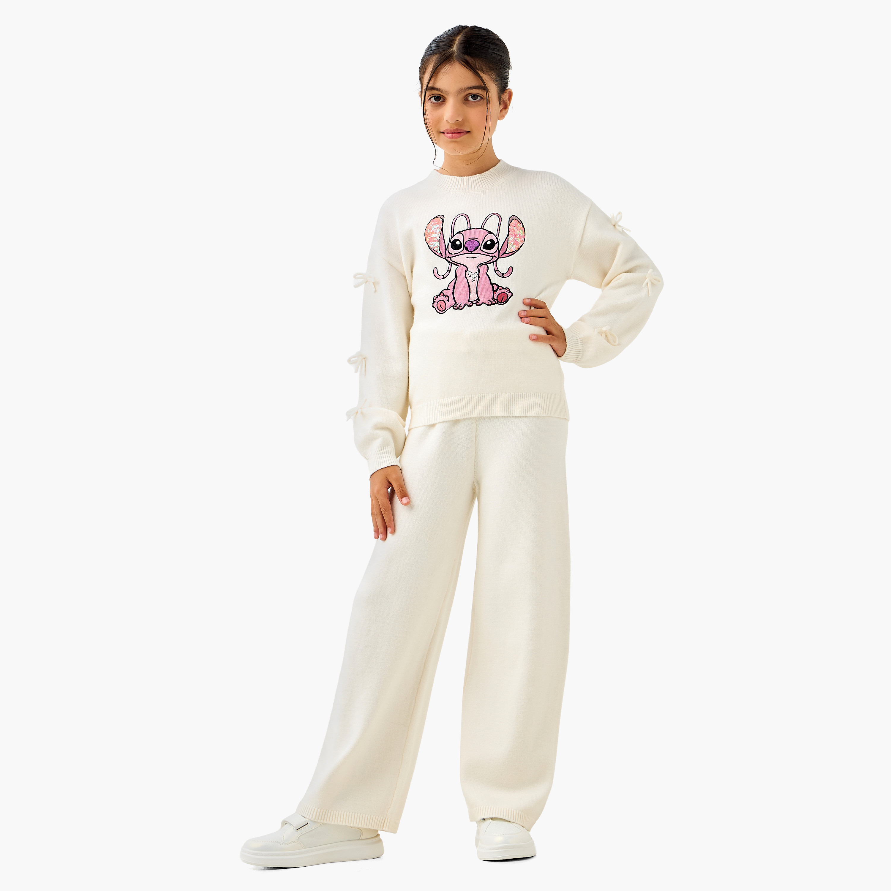 Disney Angel Embroidered Sweatshirt and Track Pant Set-girls-clothing-setsandcoords-image-1