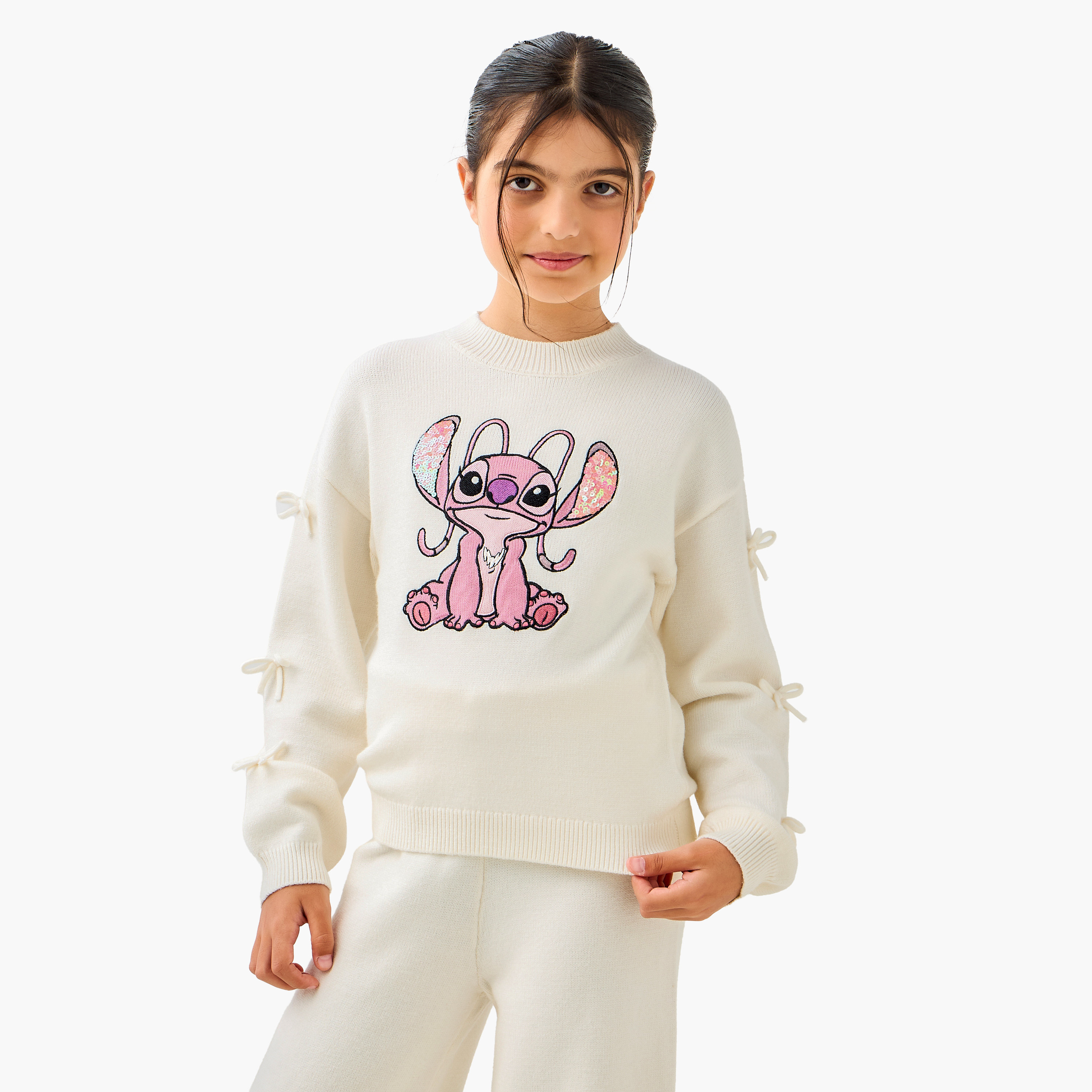 Disney Angel Embroidered Sweatshirt and Track Pant Set-girls-clothing-setsandcoords-image-2