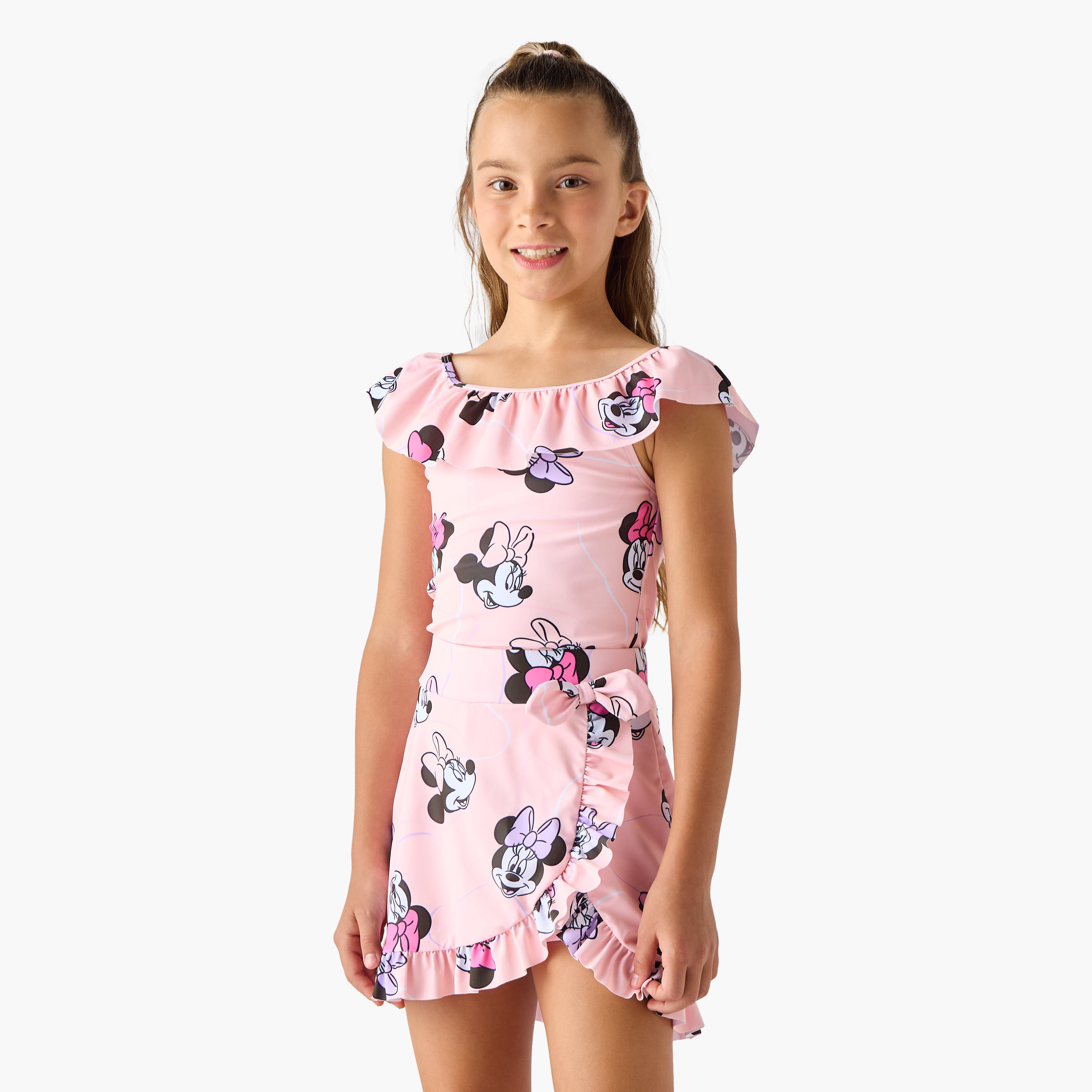 Disney Minnie Mouse Print 2-Piece Swimsuit Set-girls-clothing-sportswear-swimwear-image-1