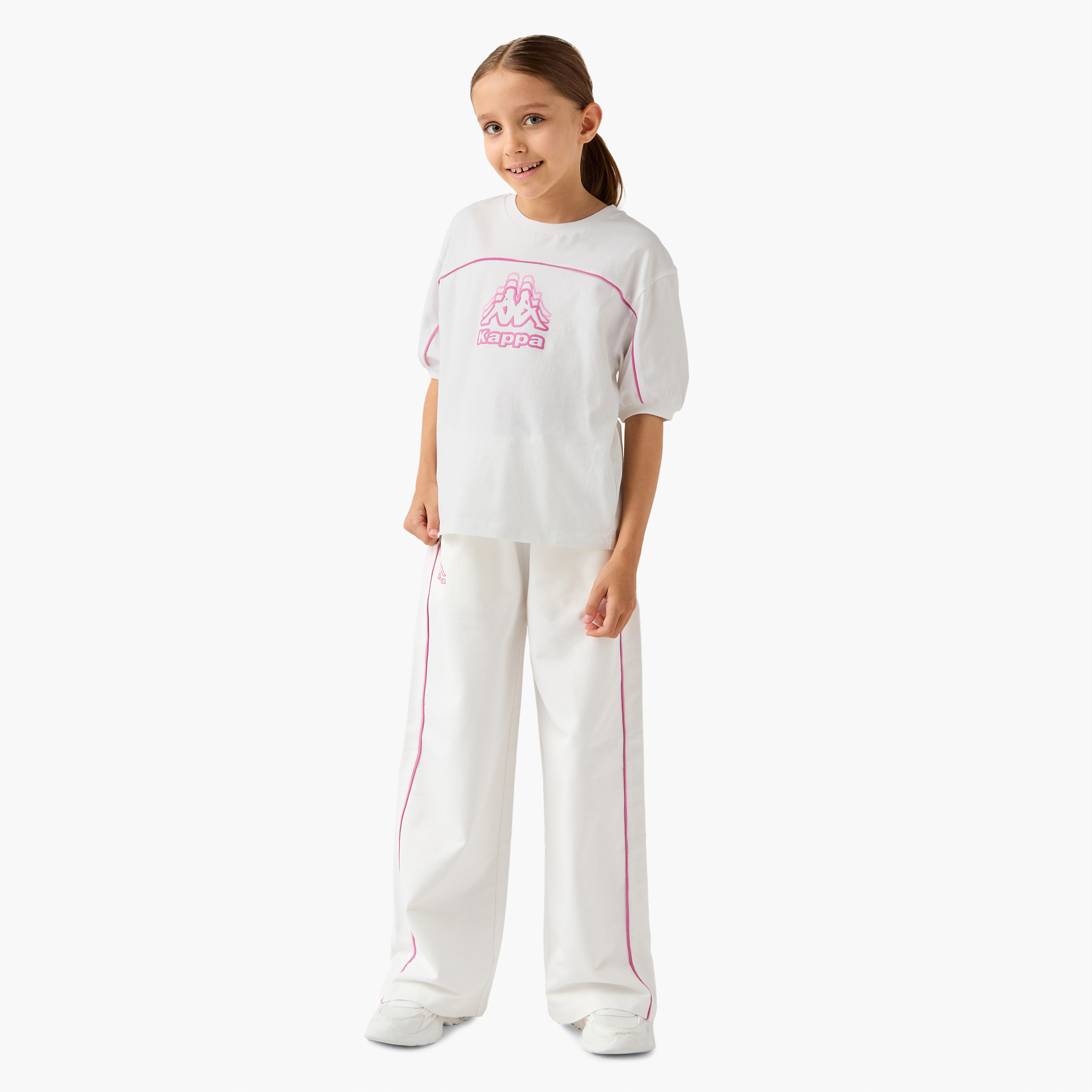 Kappa Logo Print T-shirt with Short Sleeves-girls-clothing-tshirts-image-2